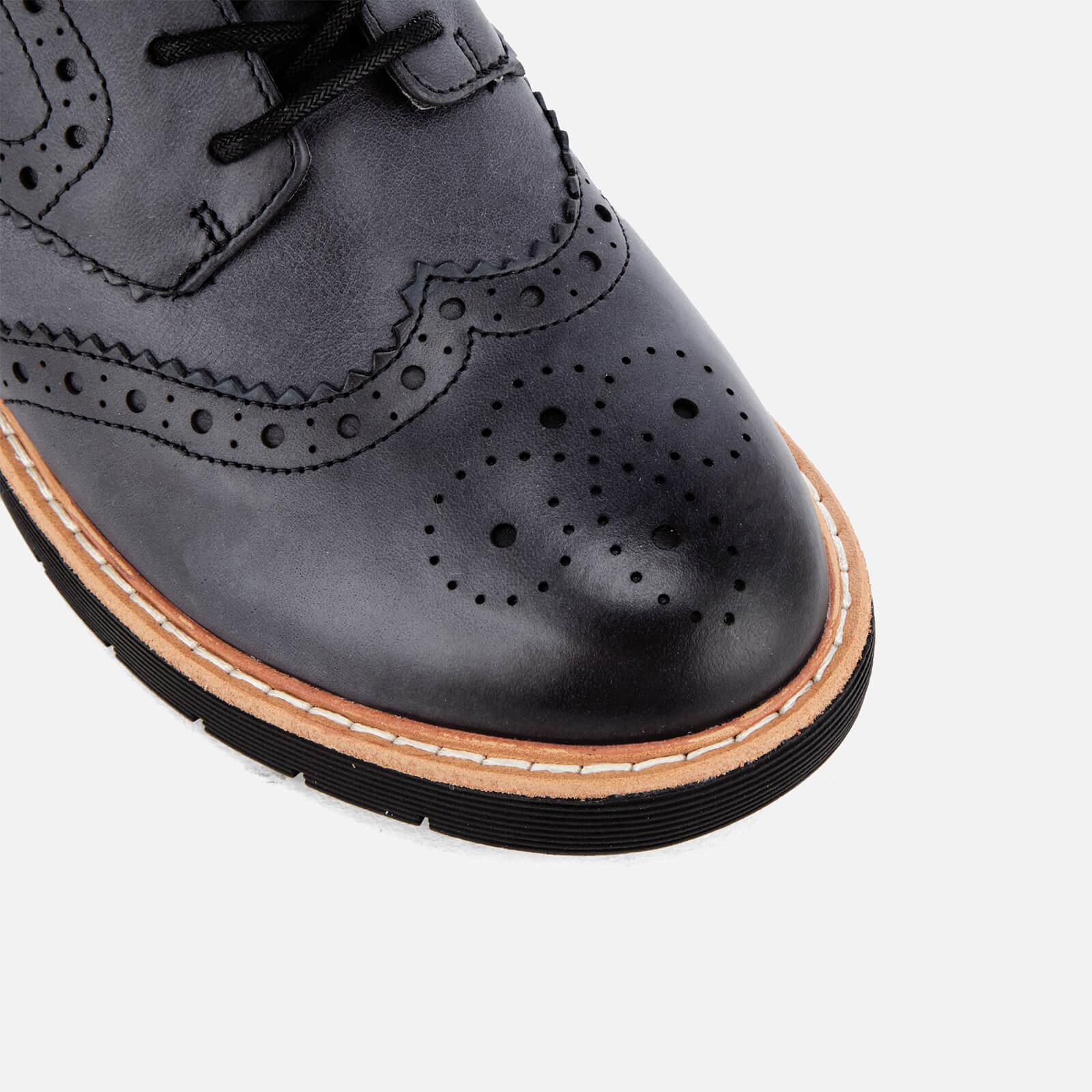 Clarks Women's Witcombe Flo Leather Brogue Lace Up Boots in Gray - Lyst