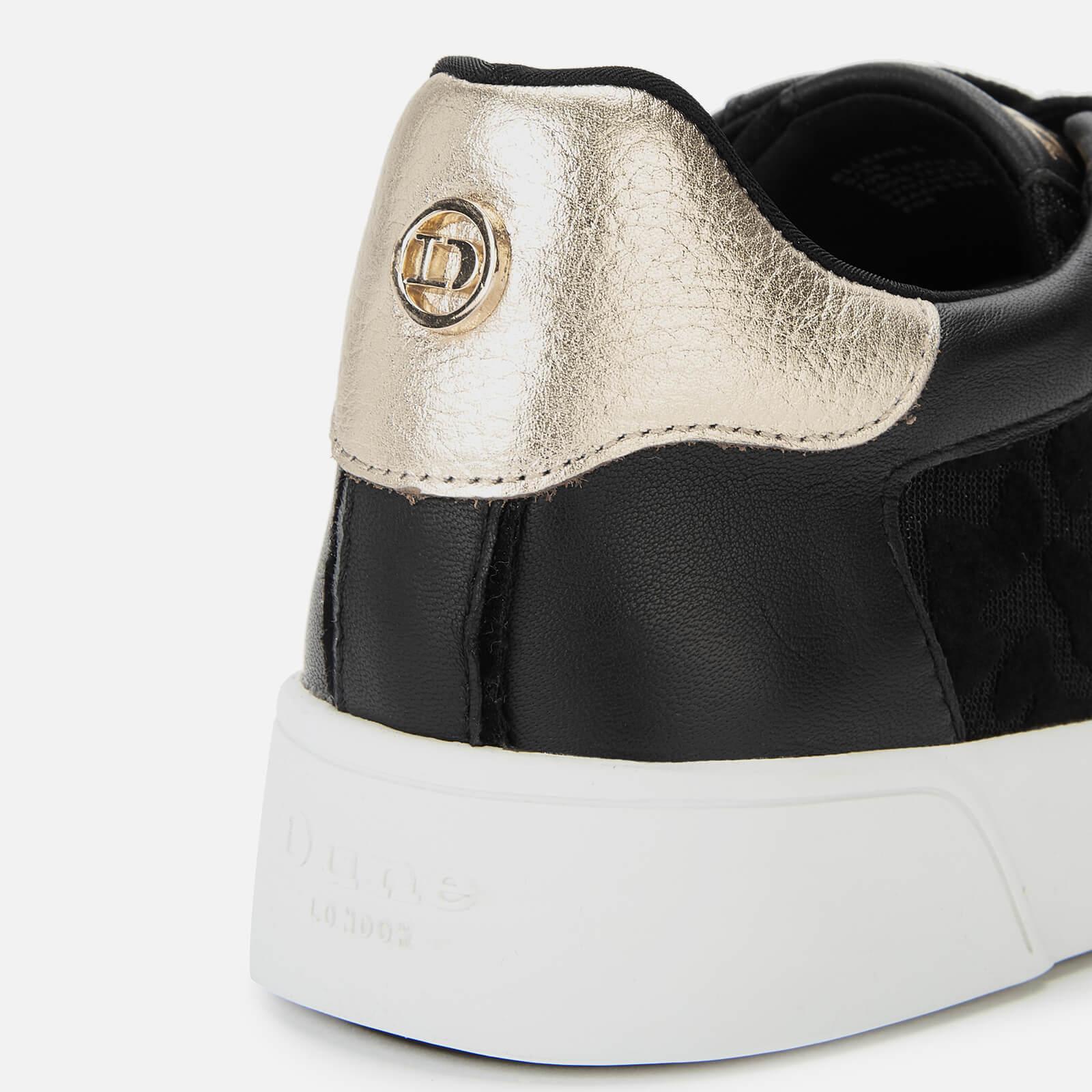 dune white leopard print trainers