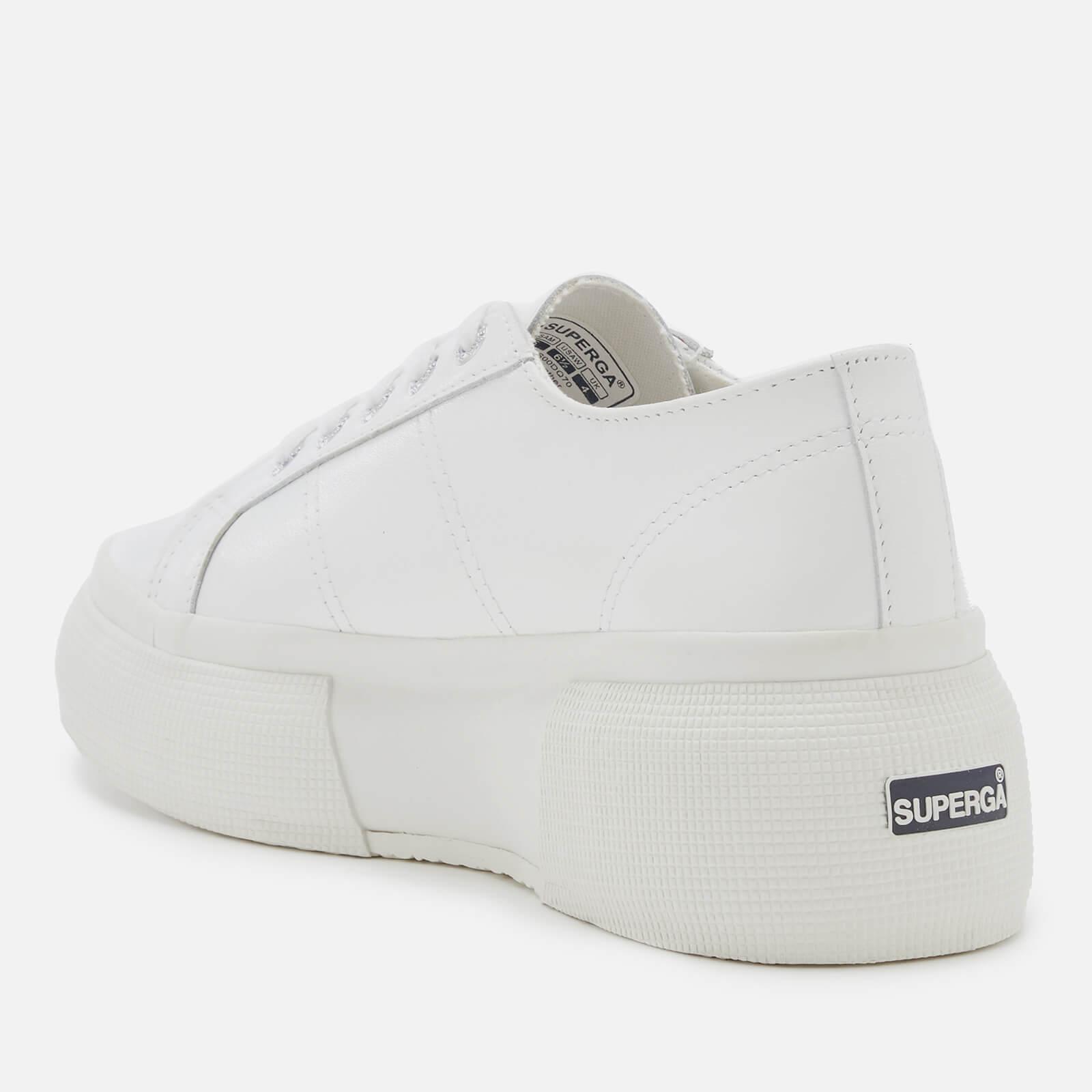 superga white leather flatform