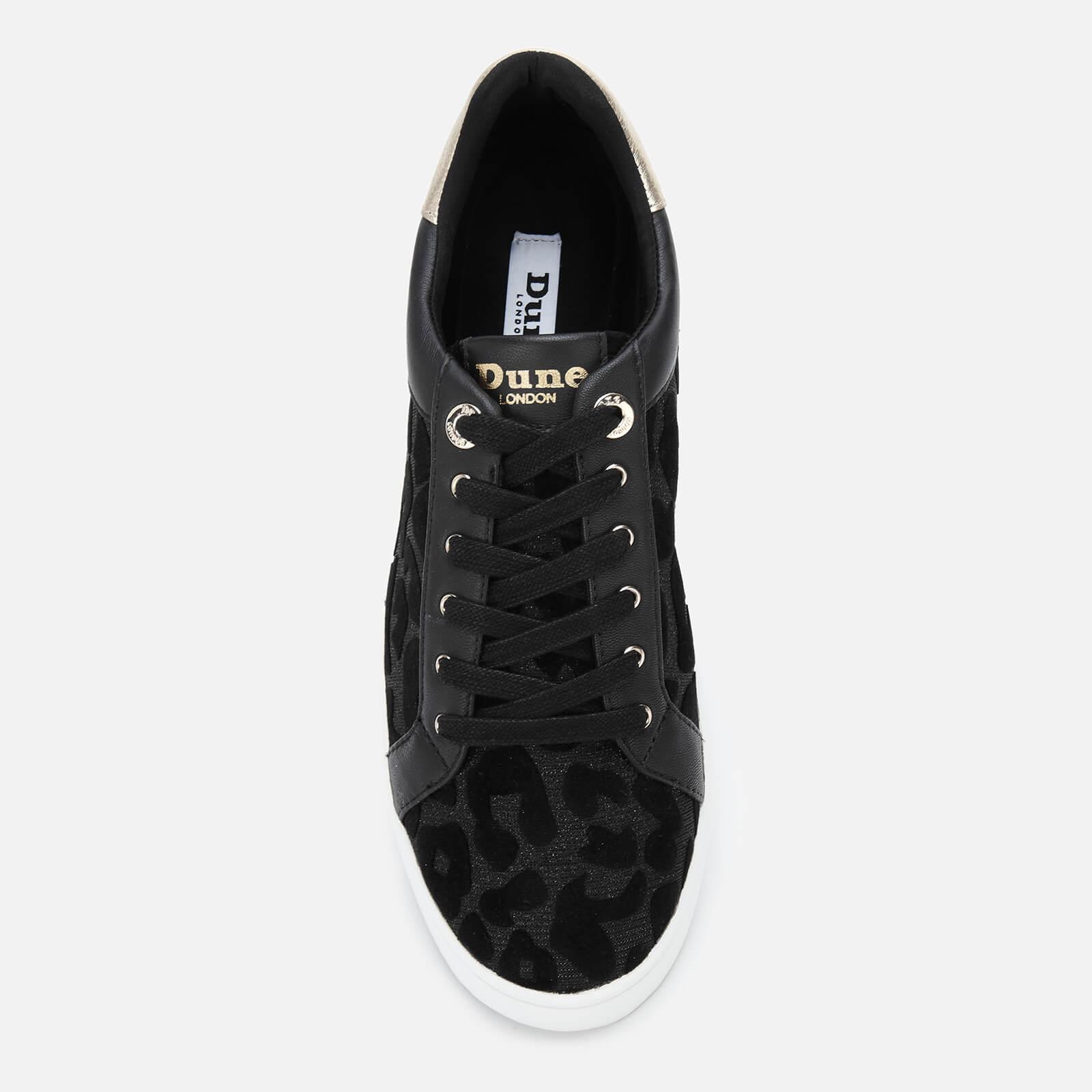 dune white leopard print trainers