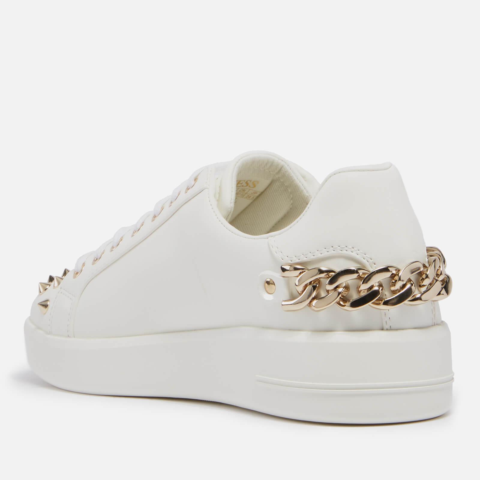Guess Renatta Faux Leather Low Top Trainers in White | Lyst