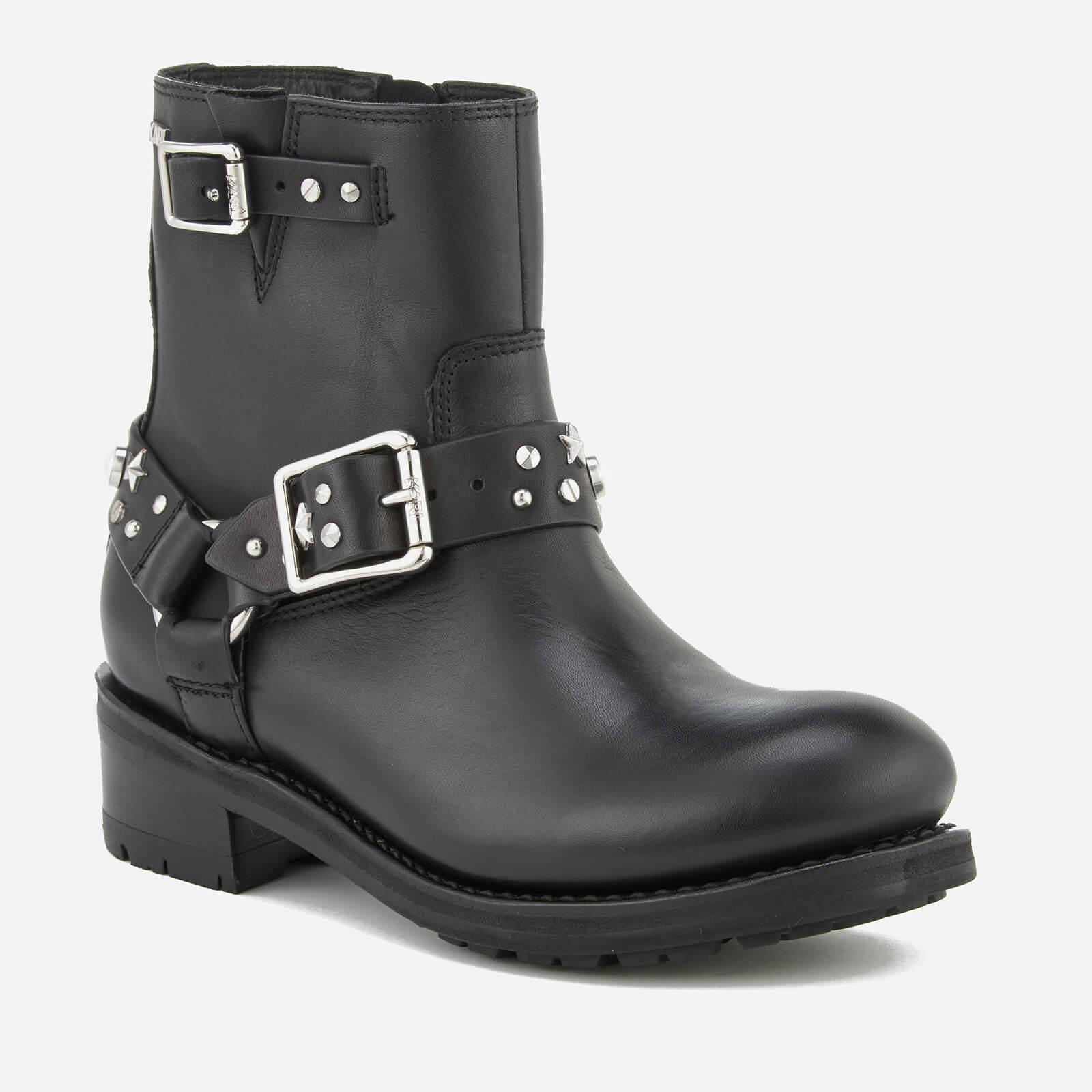 Karl Lagerfeld Women's Biker Leather Celestia Strap Lo Boots in Black ...