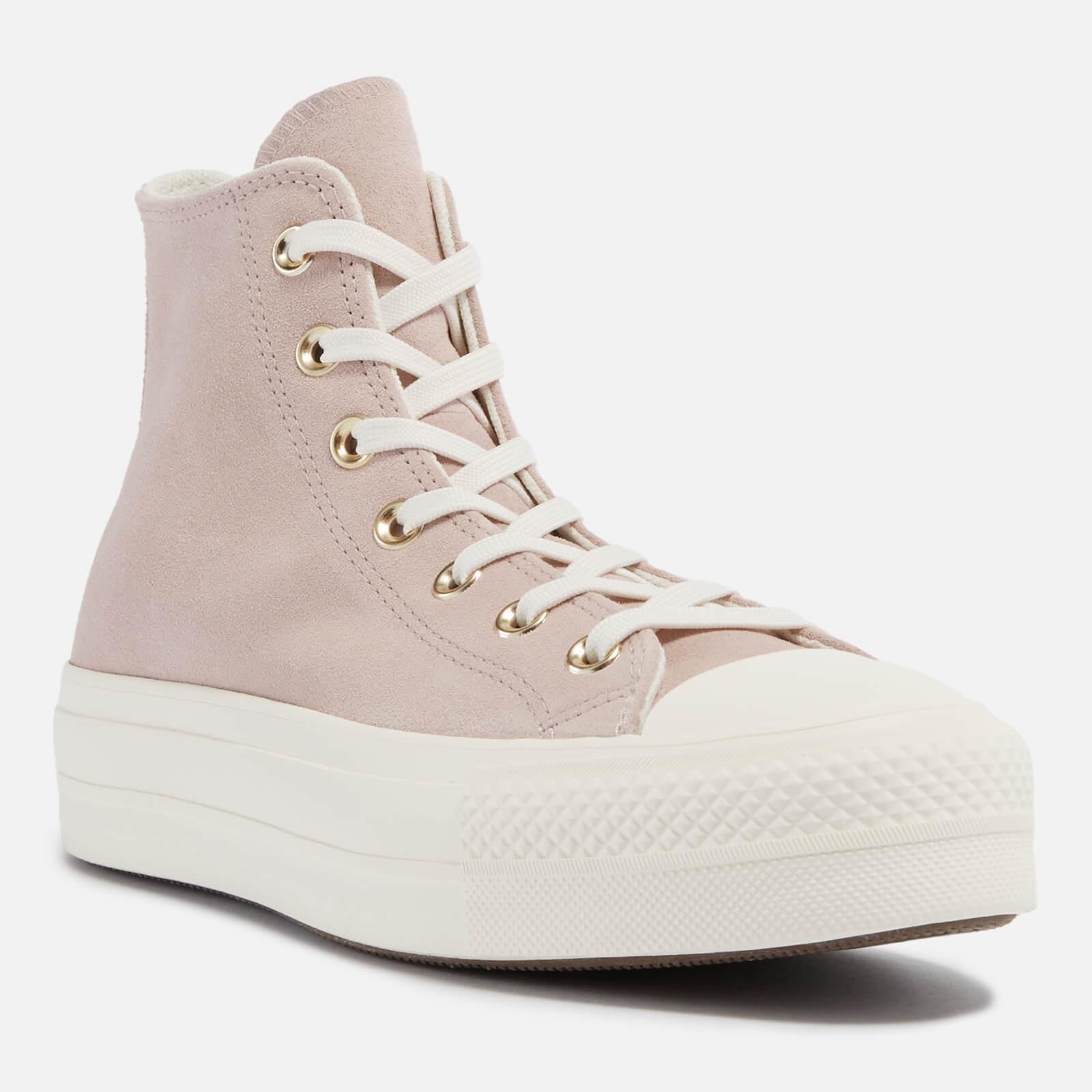 Converse Chuck Taylor All Star Lift Suede Hi-top Trainers in Natural | Lyst