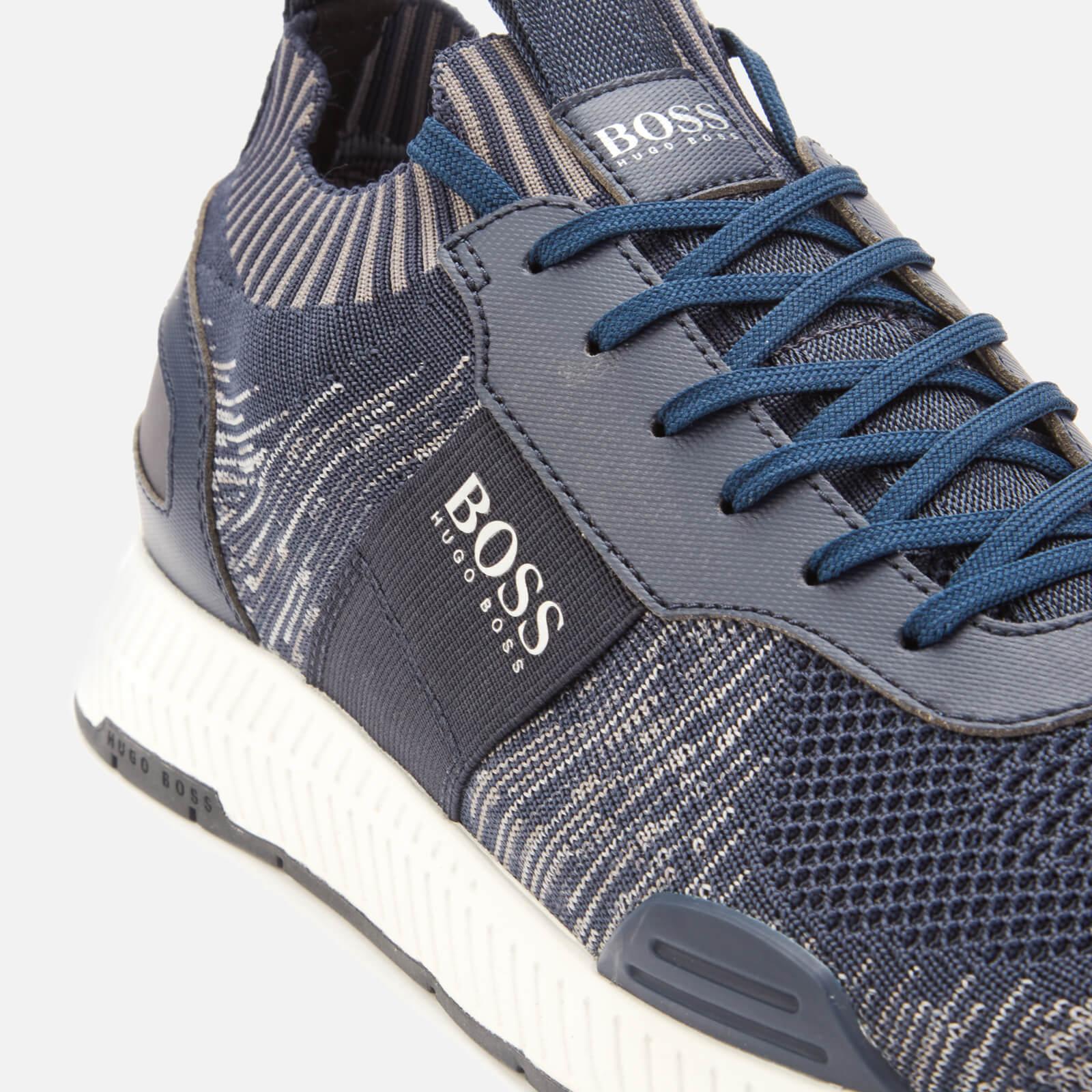 BOSS by HUGO BOSS Rubber Titanium Runn Knitted Running Style Trainers in  Navy (Blue) for Men | Lyst Canada