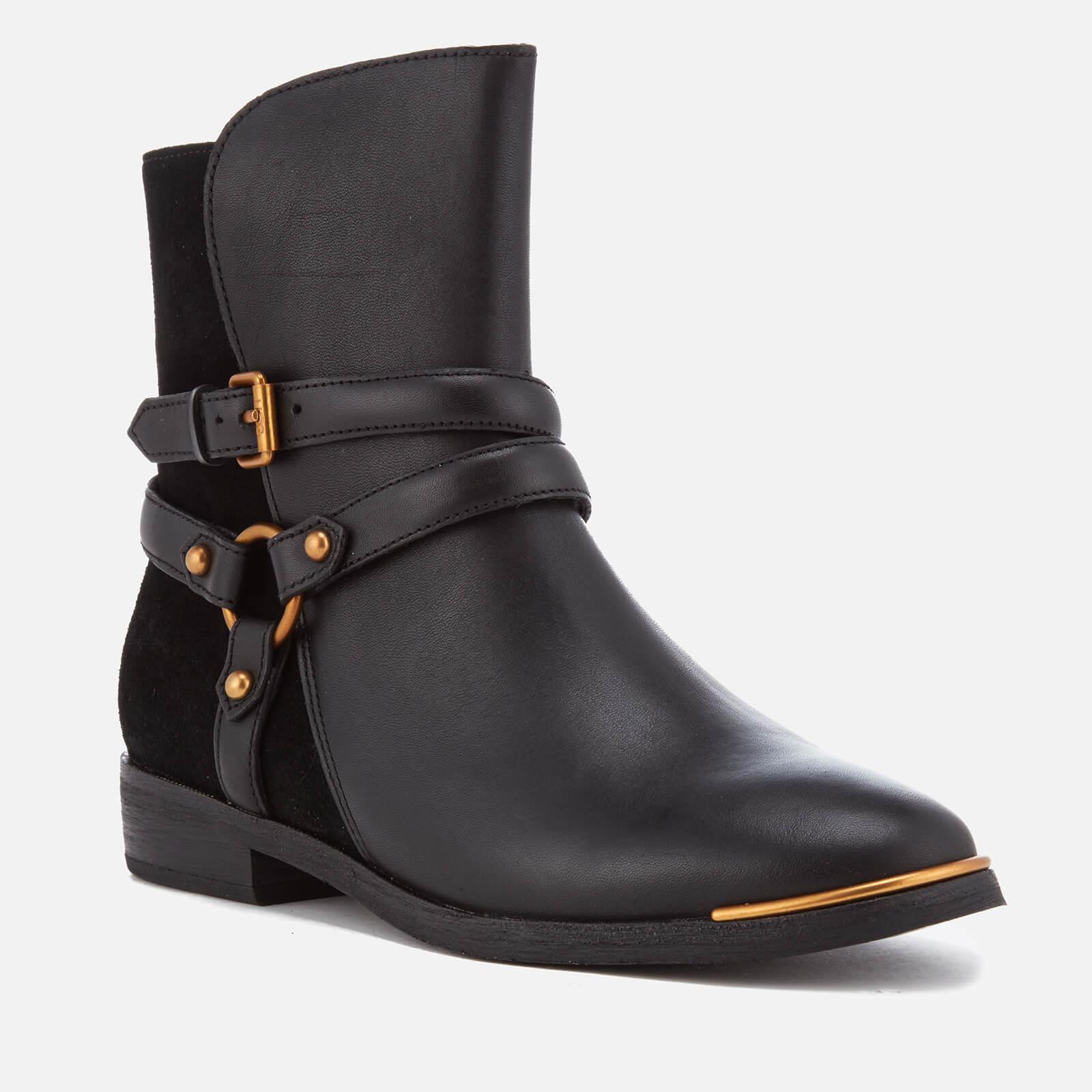 UGG Women's Kelby Leather Ankle Boots in Black | Lyst