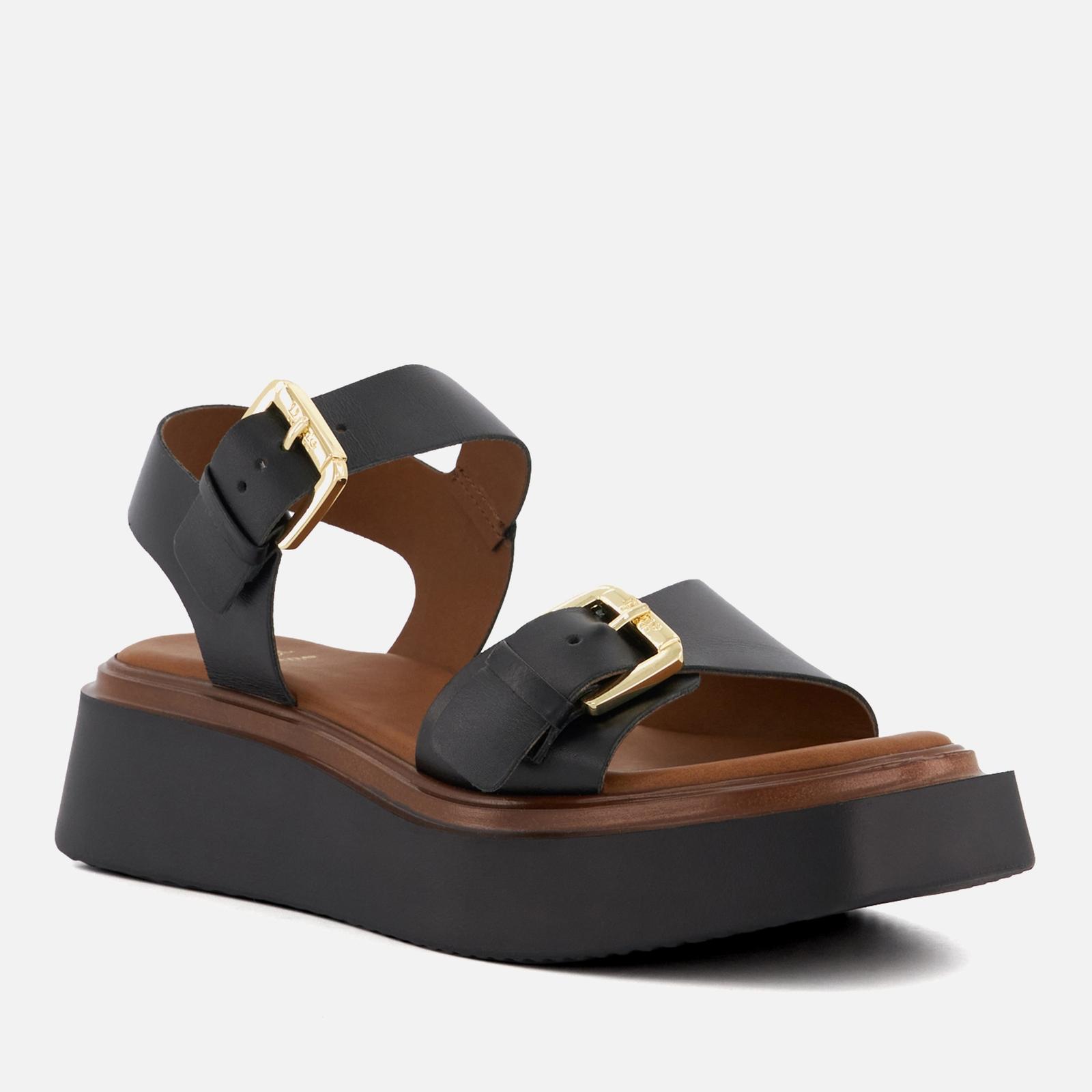Dune Loells Leather Flatform Sandals in Black Lyst UK