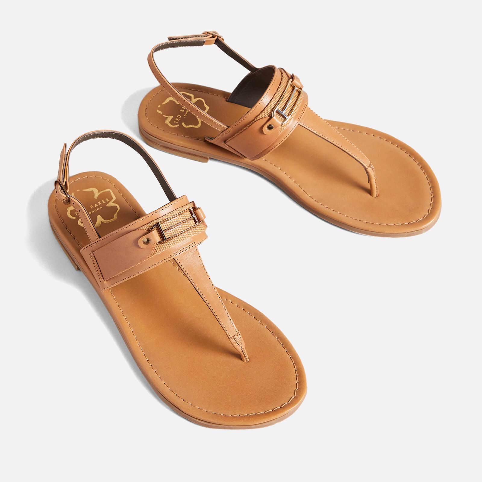 Ted Baker Jazmiah Toe-post Leather Sandals in Brown | Lyst