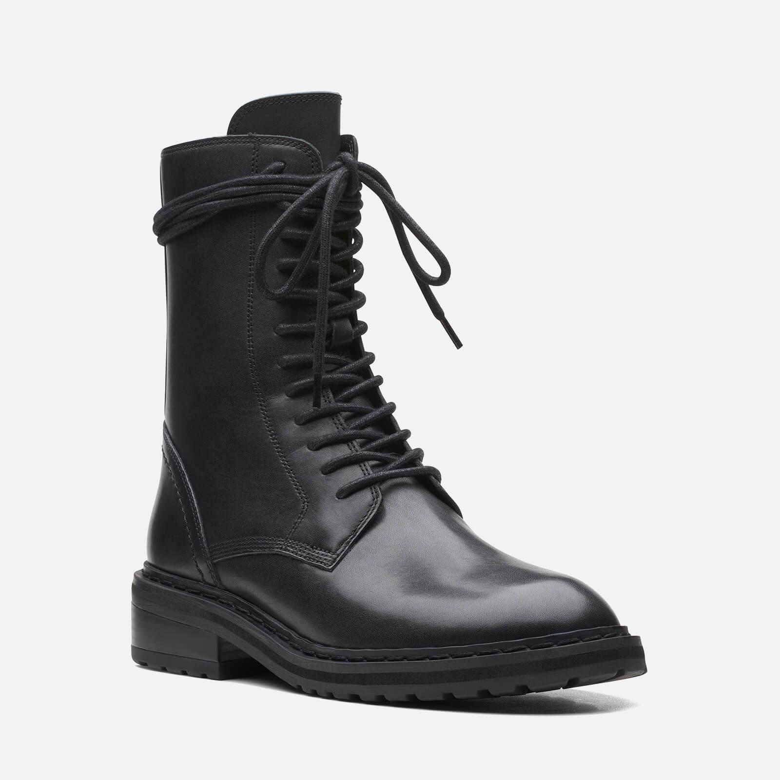Clarks Tilham Lace Up Leather Boots in Black | Lyst