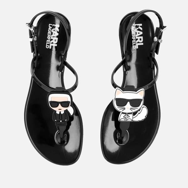 Karl Lagerfeld Jelly Karl Ikonic Sling Sandals in Black | Lyst Australia