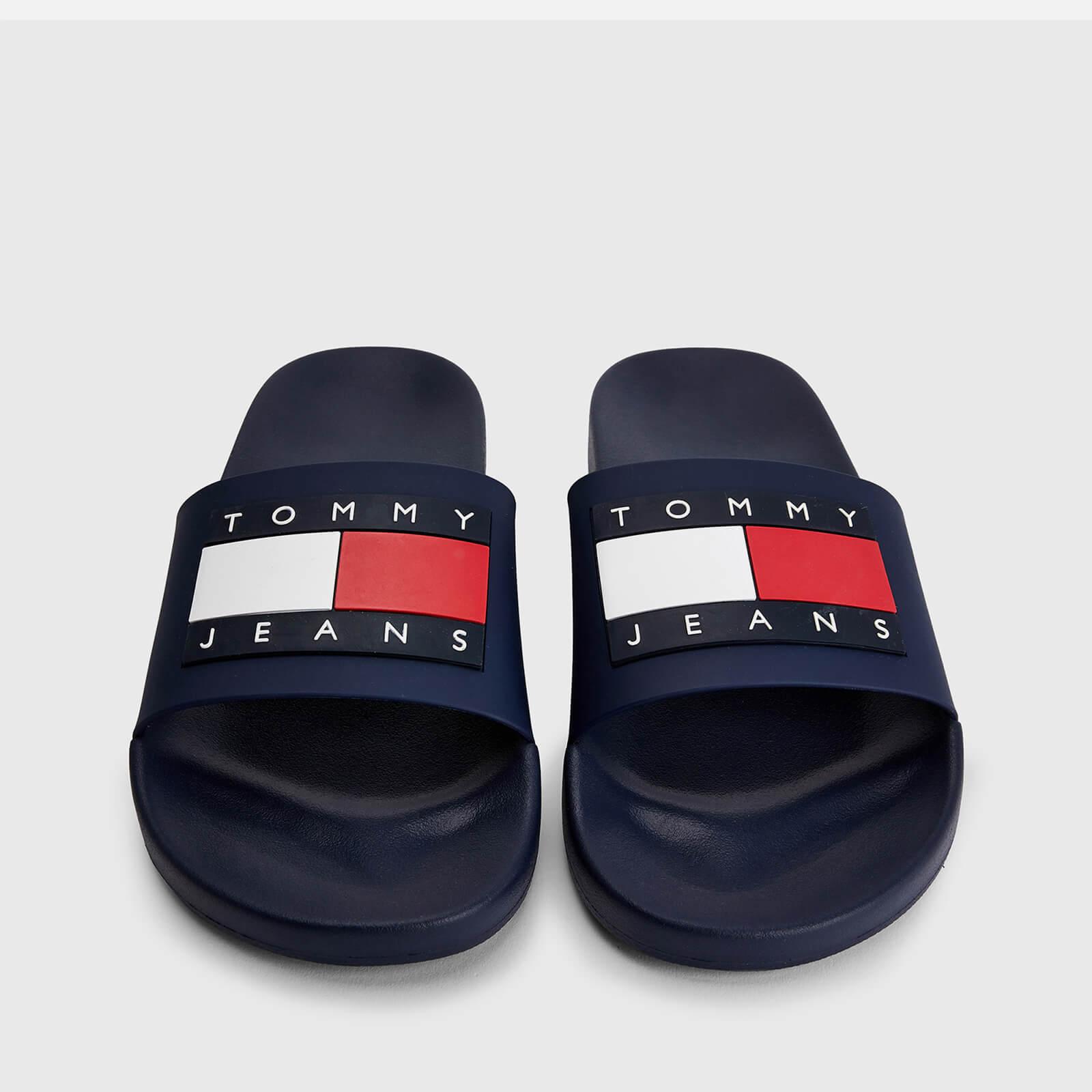 Tommy Hilfiger Rubber Slide Sandals in Blue for Men | Lyst