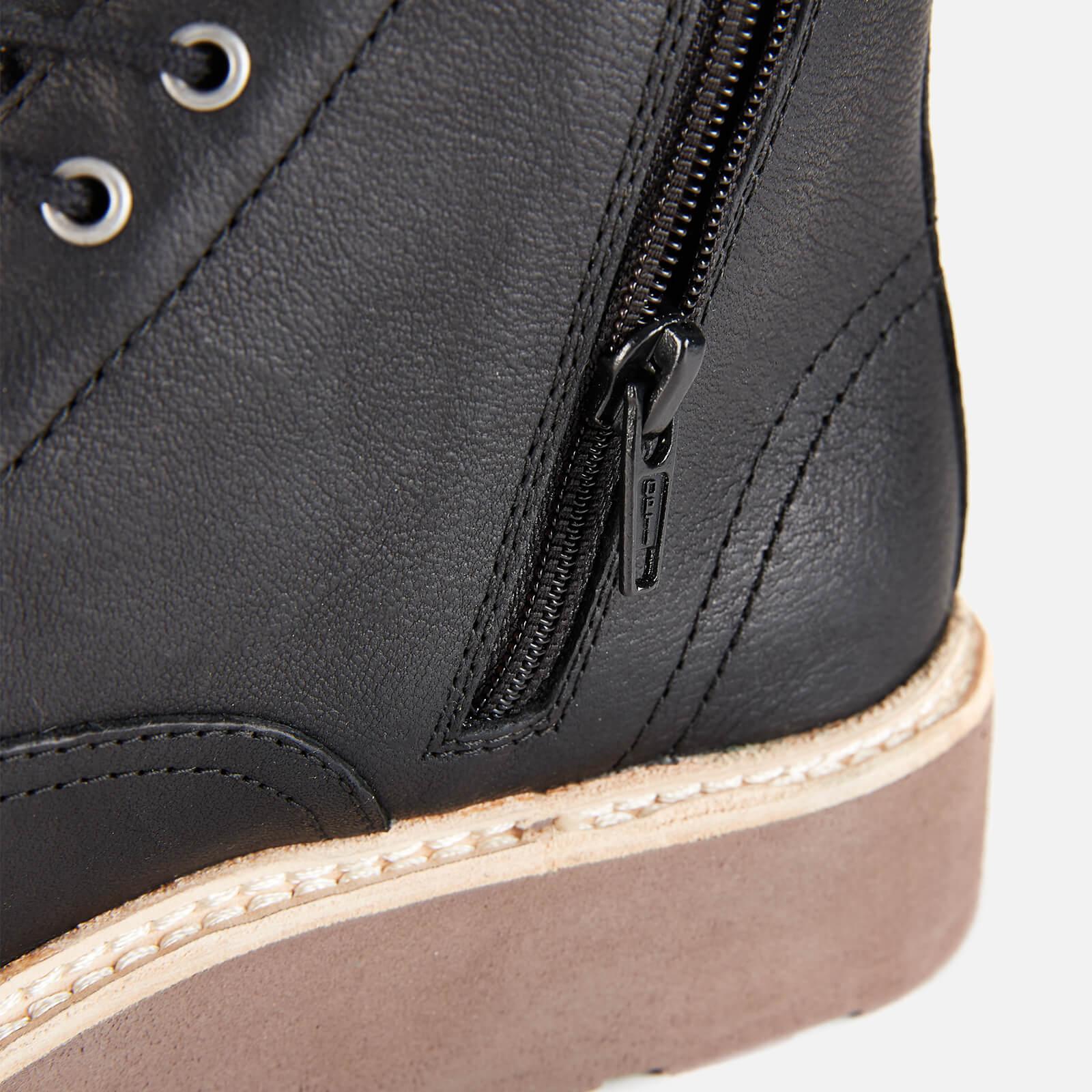 Clarks Trace Pine Leather Lace Up Boots in Black | Lyst