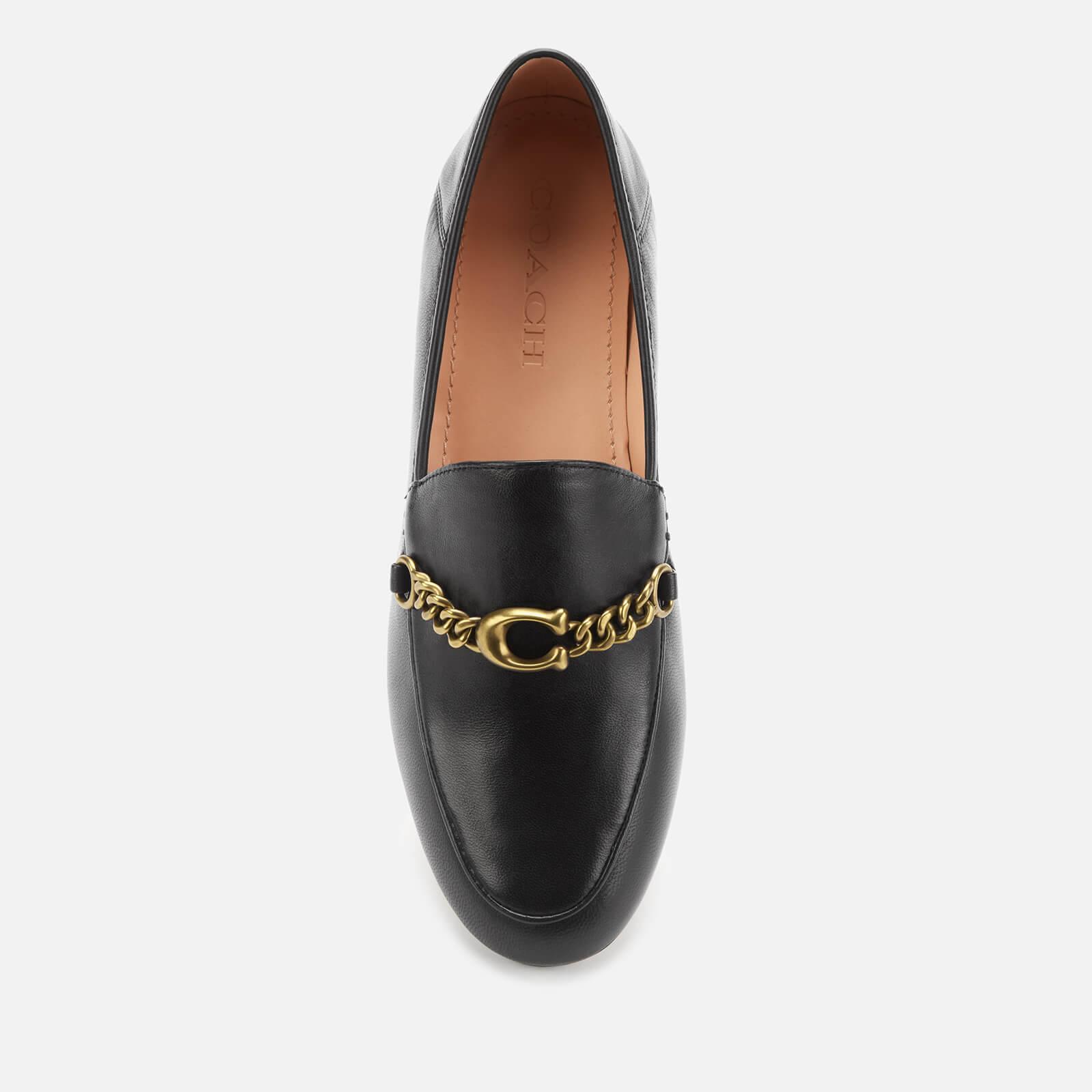 COACH Helena C Chain Leather Loafers in Black - Lyst