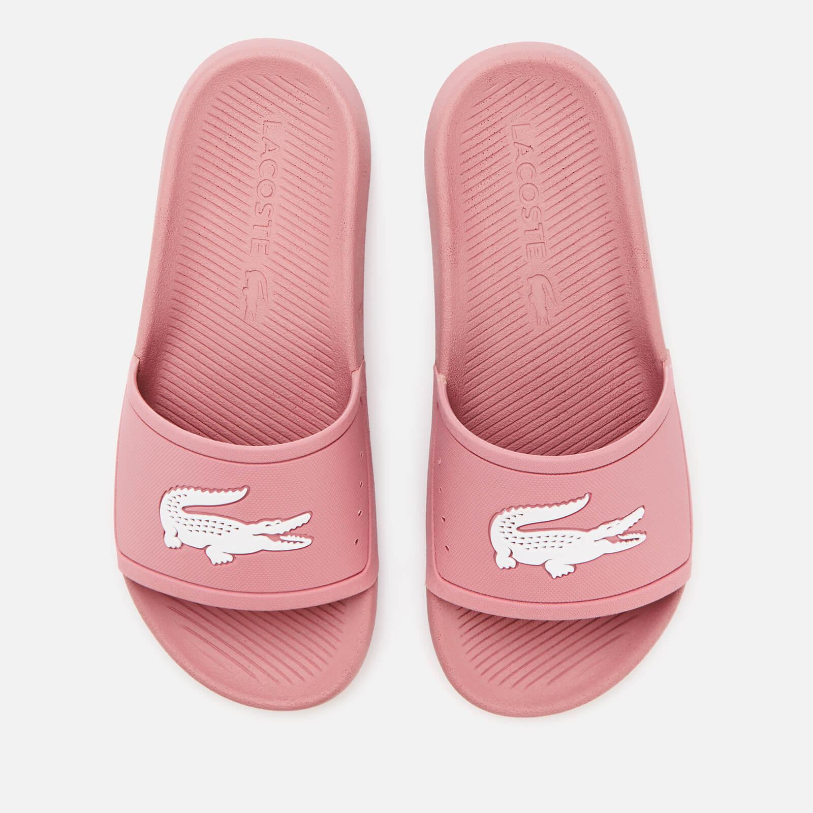 Lacoste Croco Slide Sandals in Pink | Lyst