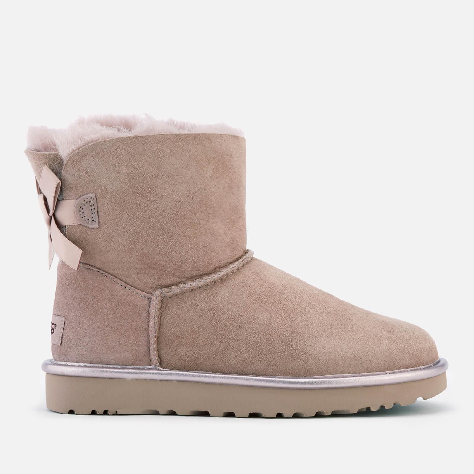 UGG Fleece Women's Mini Bailey Bow Ii Metallic Sheepskin Boots in Pink - Lyst