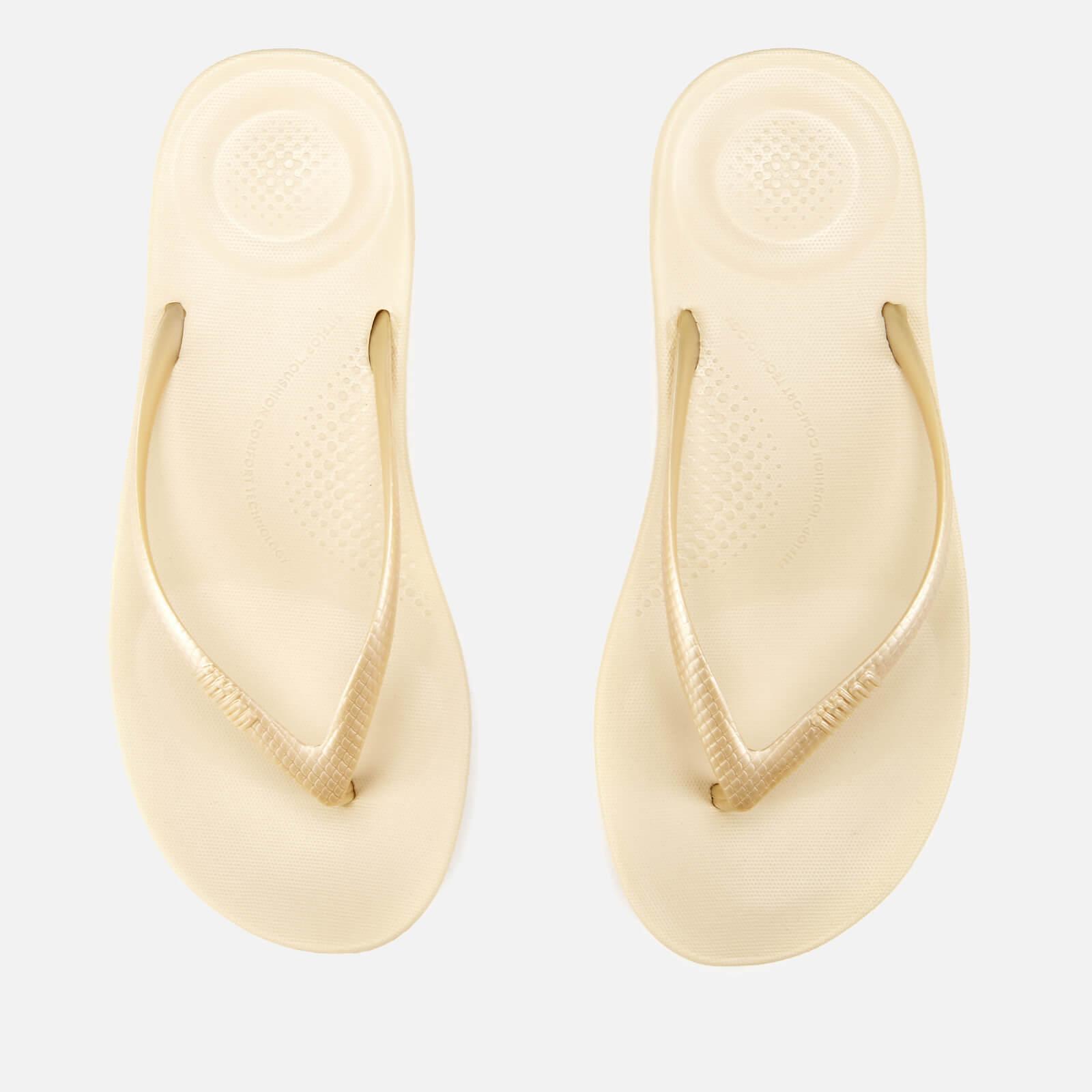 Fitflop Womens Flip Flops Black Friday Sale - Fitflop Brown/Gold Iqushion Ergonomic