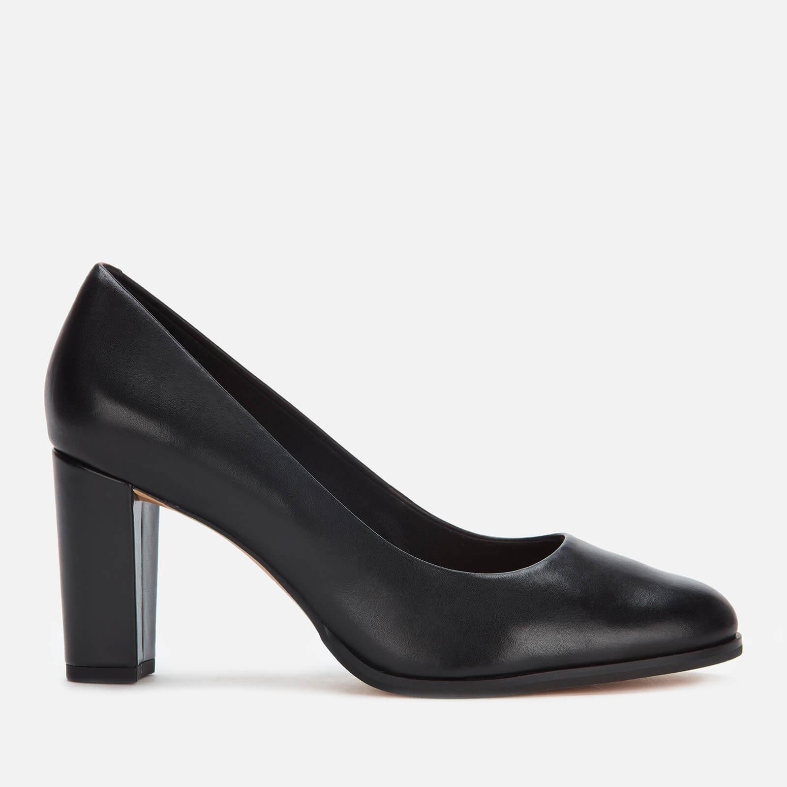 clarks black court shoes