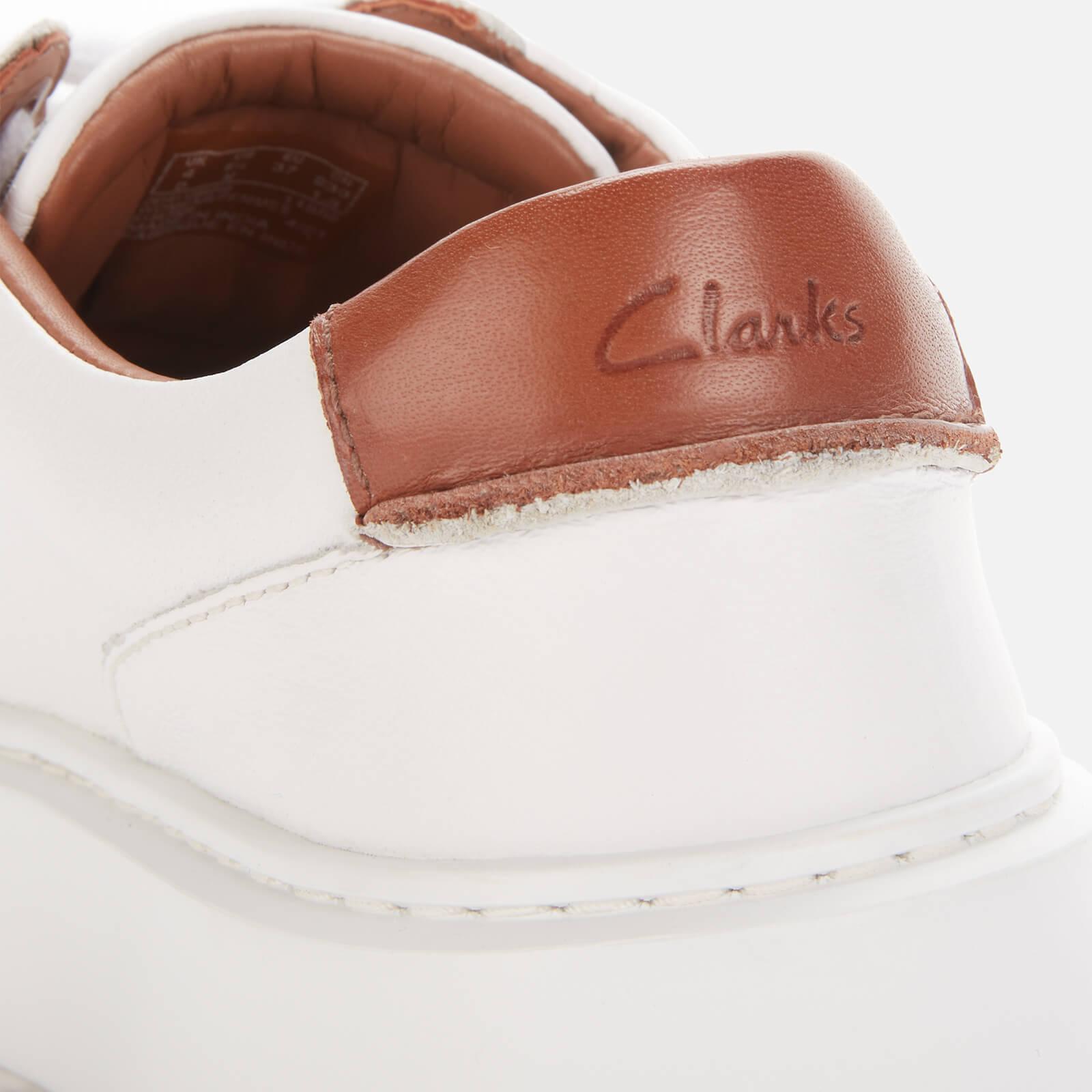 Clarks Hero Lite Lace Leather Flatform Trainers in White | Lyst