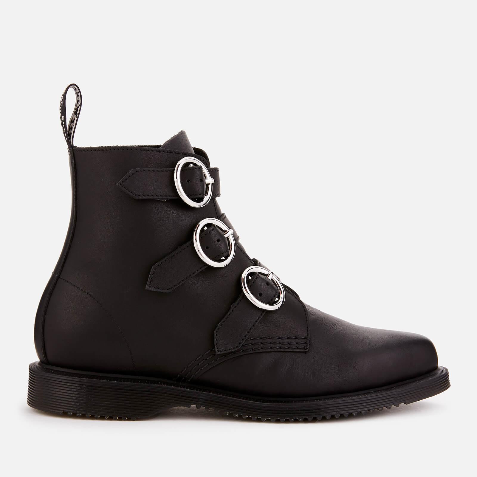 Dr. Martens Maudie Leather Flat Ankle Boots in Black - Lyst