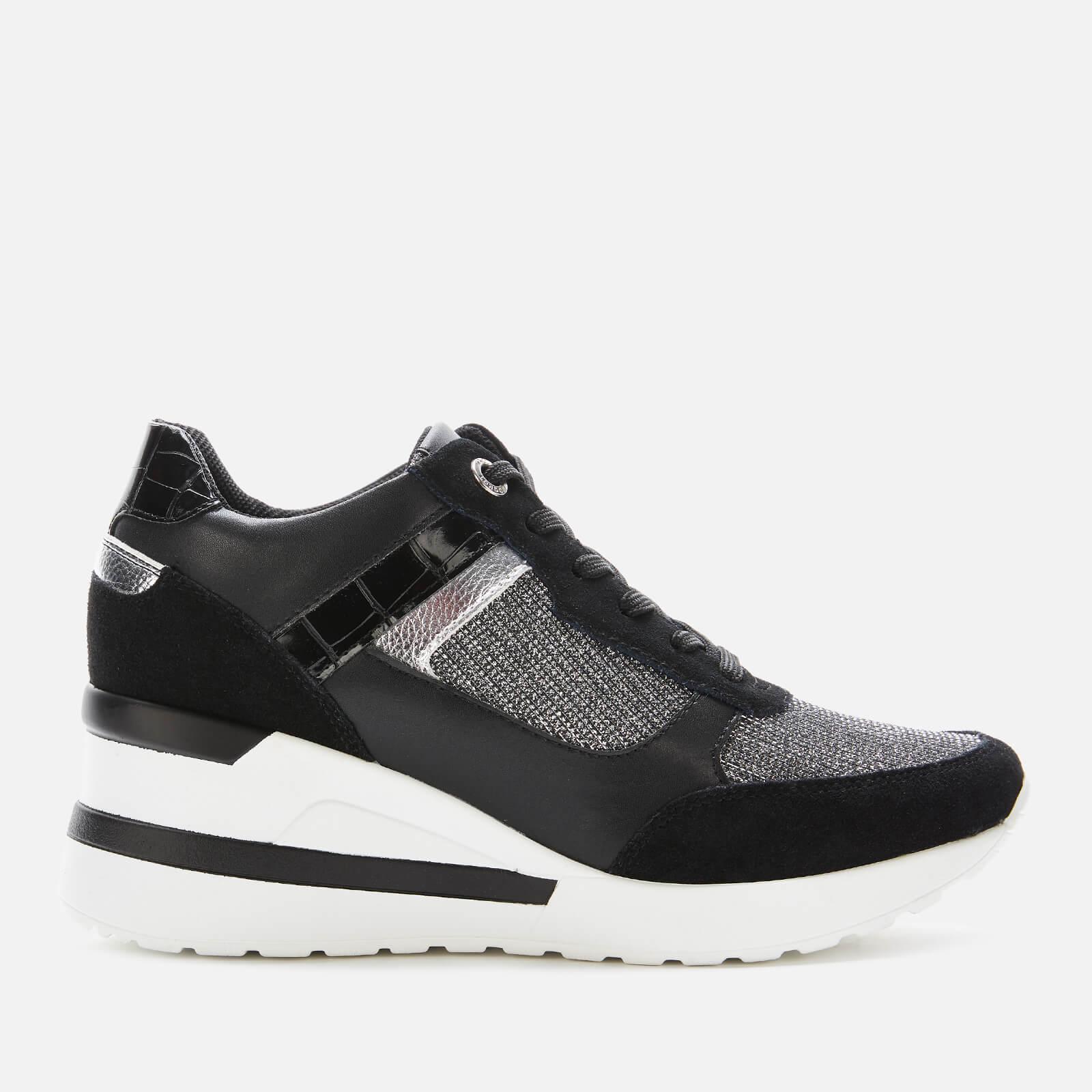 Dune Leather Elouera Wedged Trainers in Black - Lyst