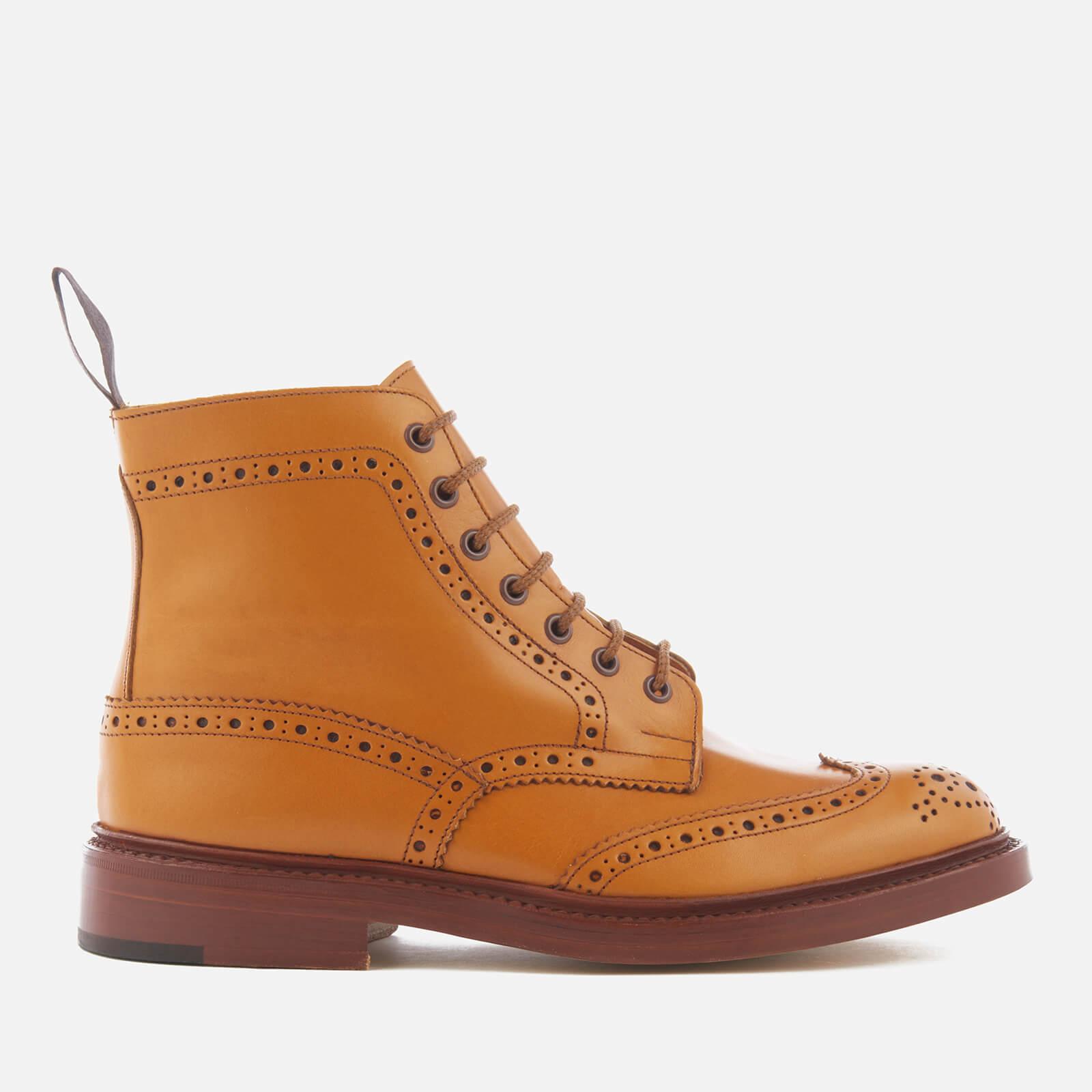 Tricker's Stow Leather Brogue Lace Up Boots in Tan (Brown) for Men - Lyst