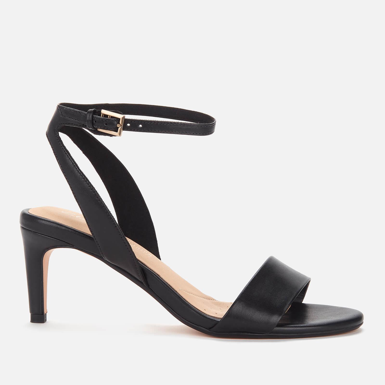 Clarks Amali Leather Barely There Mid Heels Black | Lyst