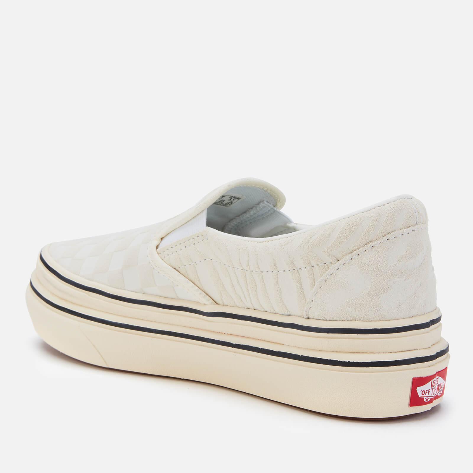 white slip on vans comfycush