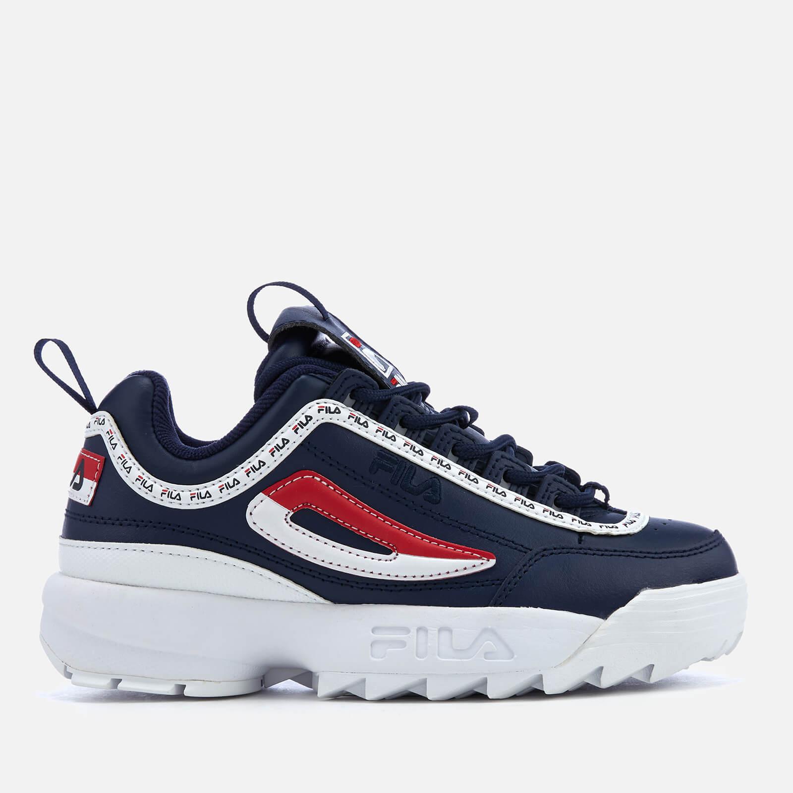 fila disruptor ii logo taping white shoes