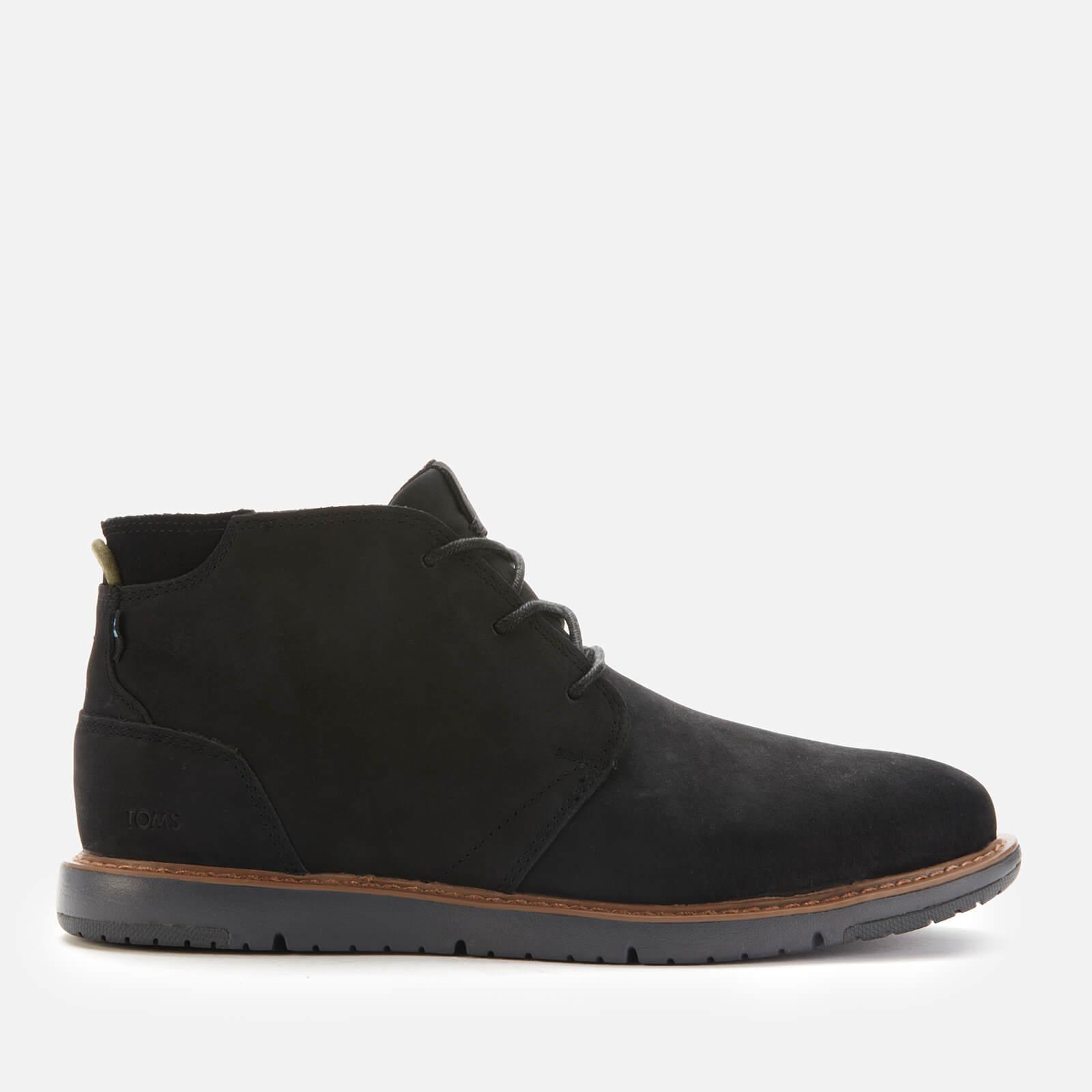 TOMS Leather Navi Water Resistant Desert Boots in Black for Men - Lyst