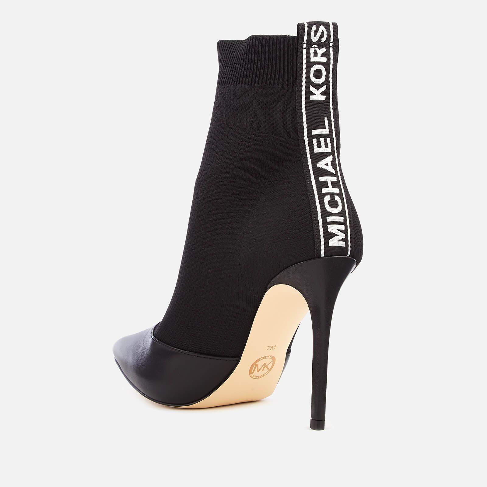 michael michael kors vicky logo tape knit ankle boot