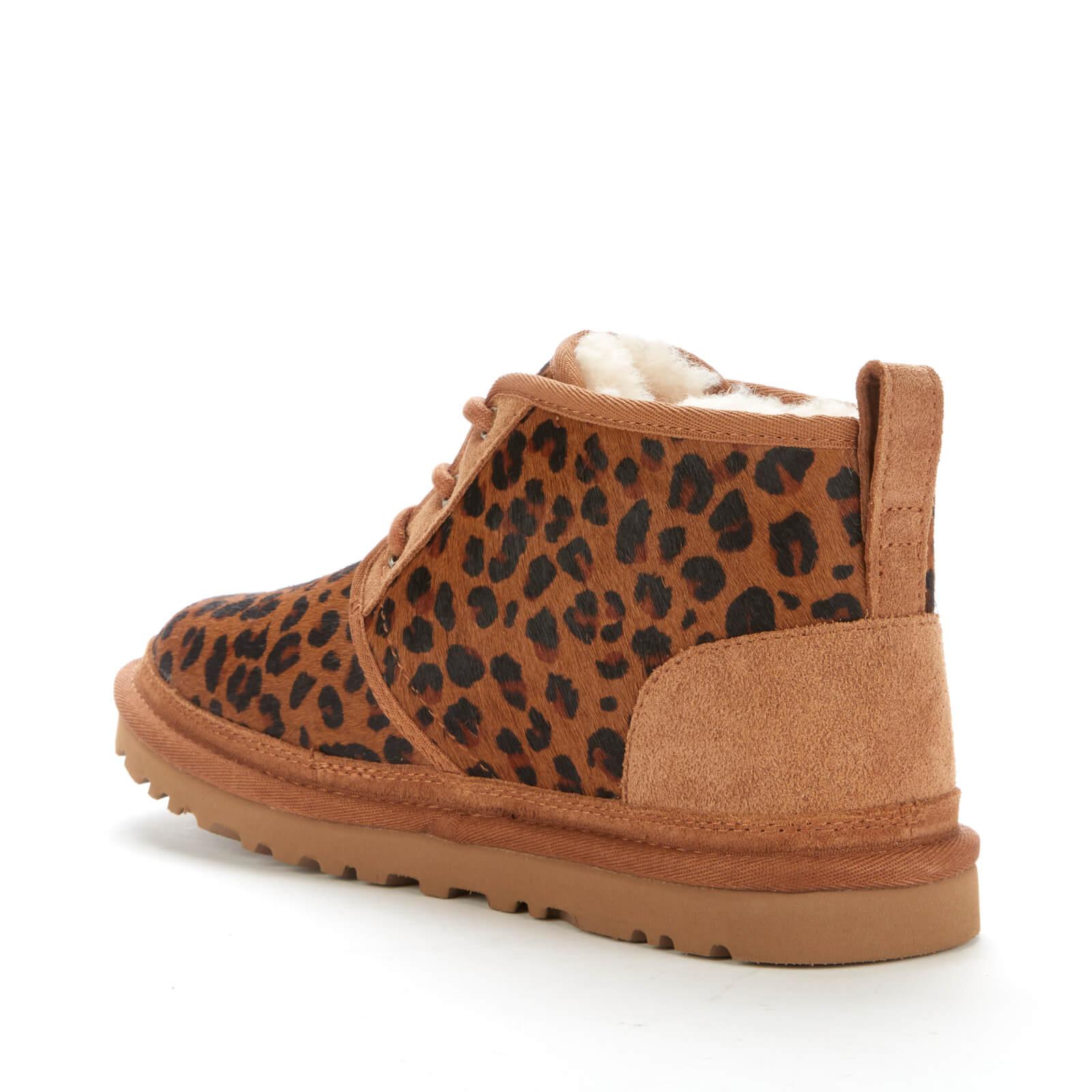 ugg neumel lace up ankle boots in leopard