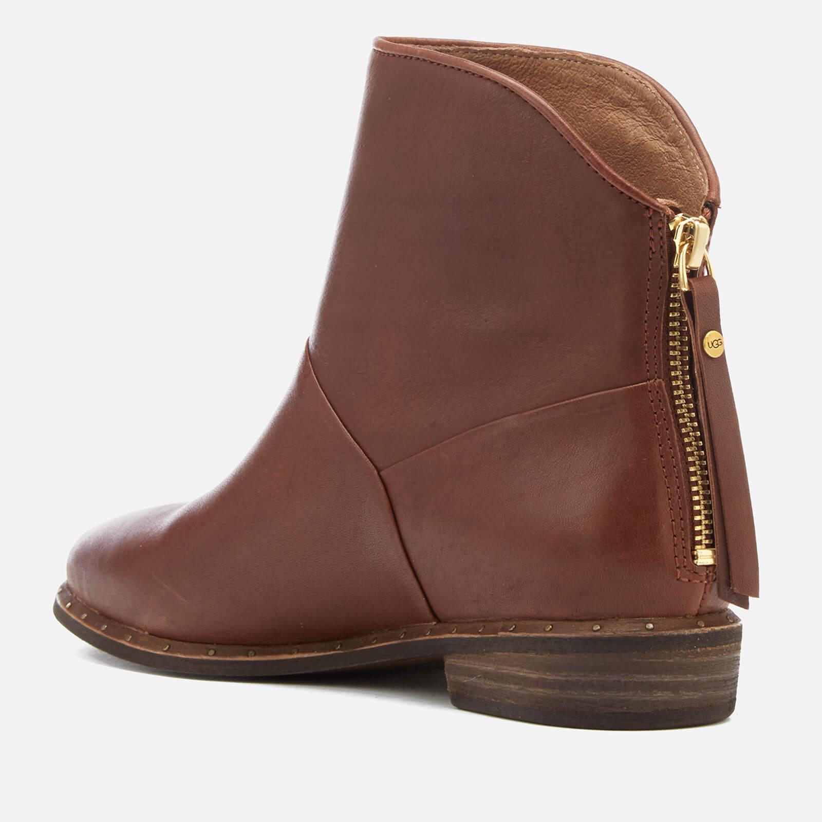 UGG Women's Bruno Leather Ankle Boots in Brown - Lyst