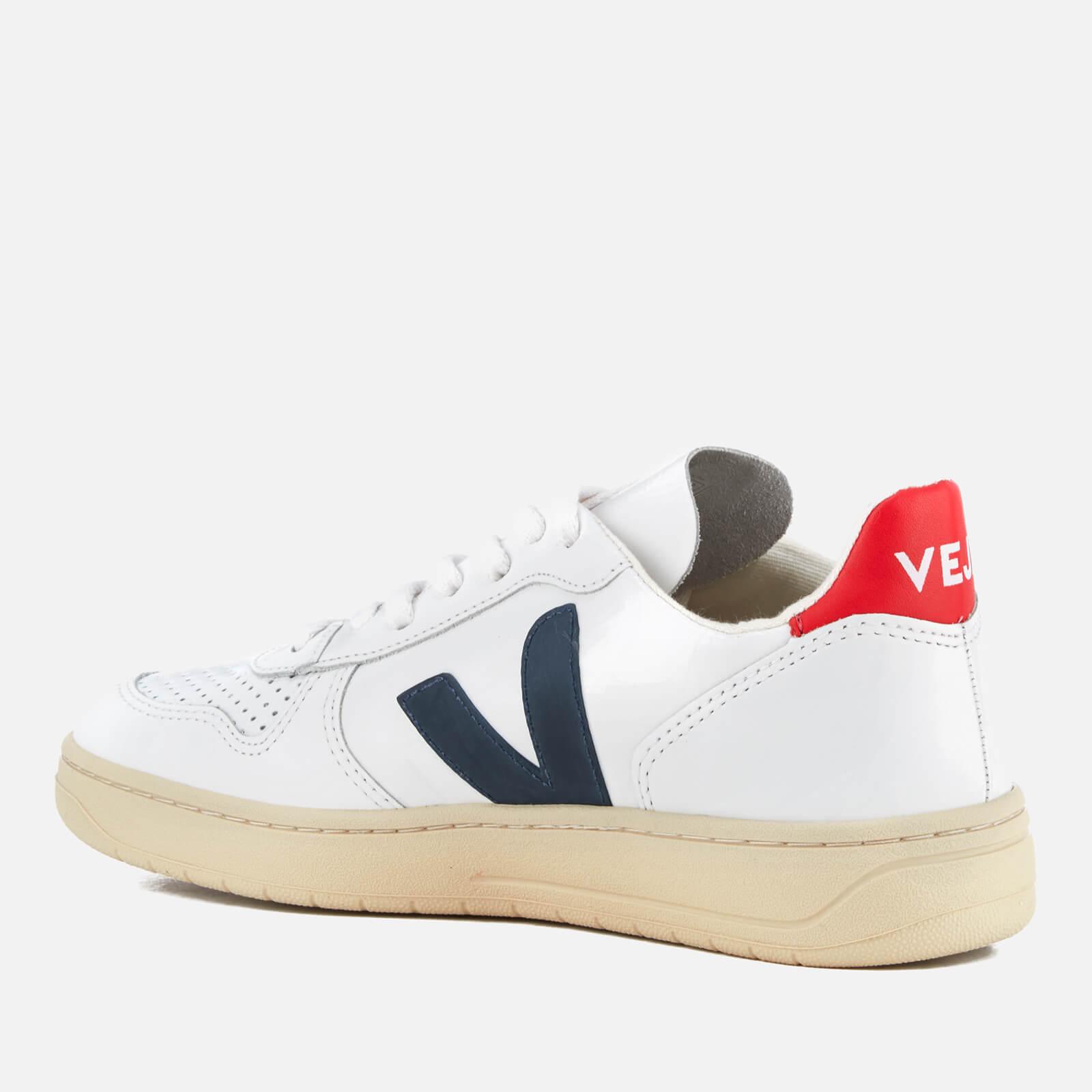 Veja V-10 Leather Trainers in Blue | Lyst