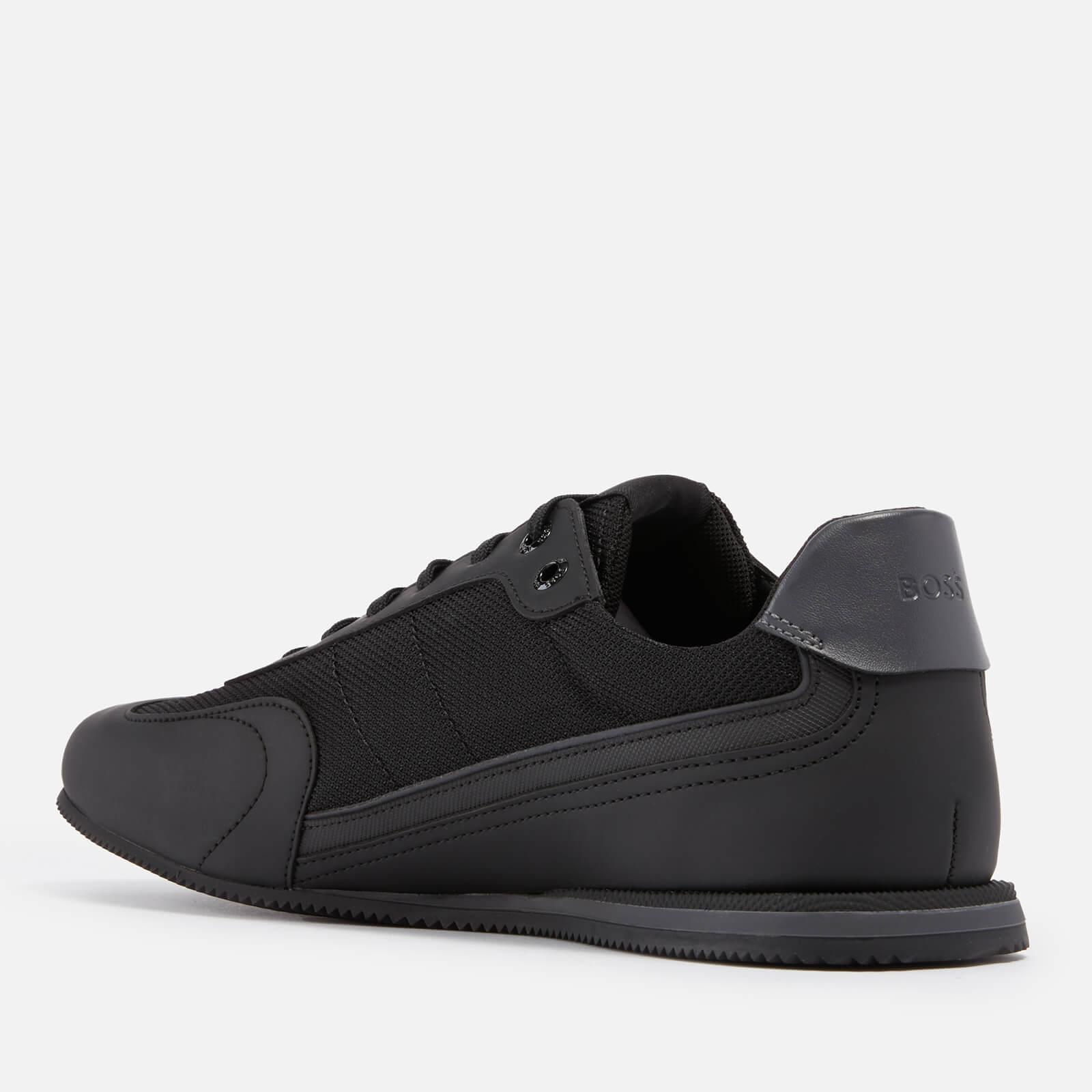 BOSS by HUGO BOSS Rusham Faux Leather And Mesh Trainers in Black for Men |  Lyst