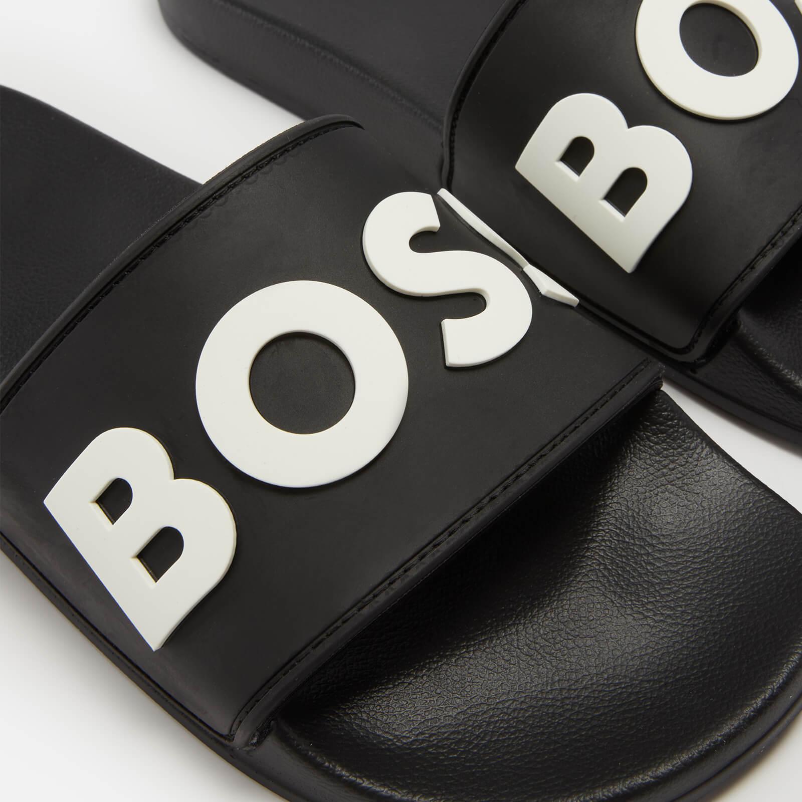 BOSS by HUGO BOSS Rubber Slide Sandals in Black for Men | Lyst