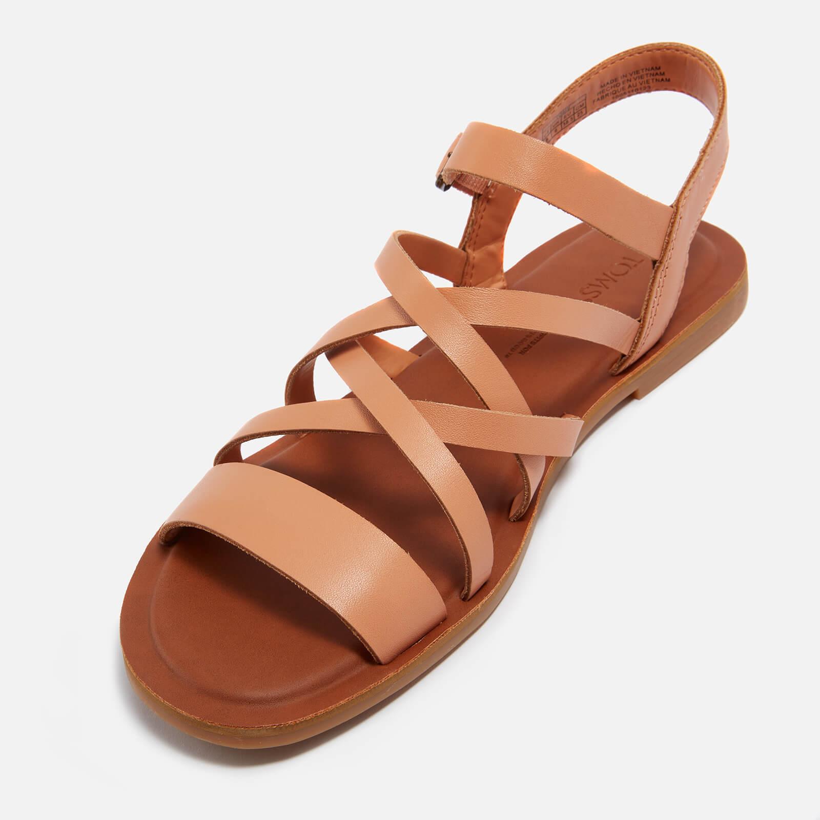 TOMS Sephina Leather Sandals in Brown | Lyst