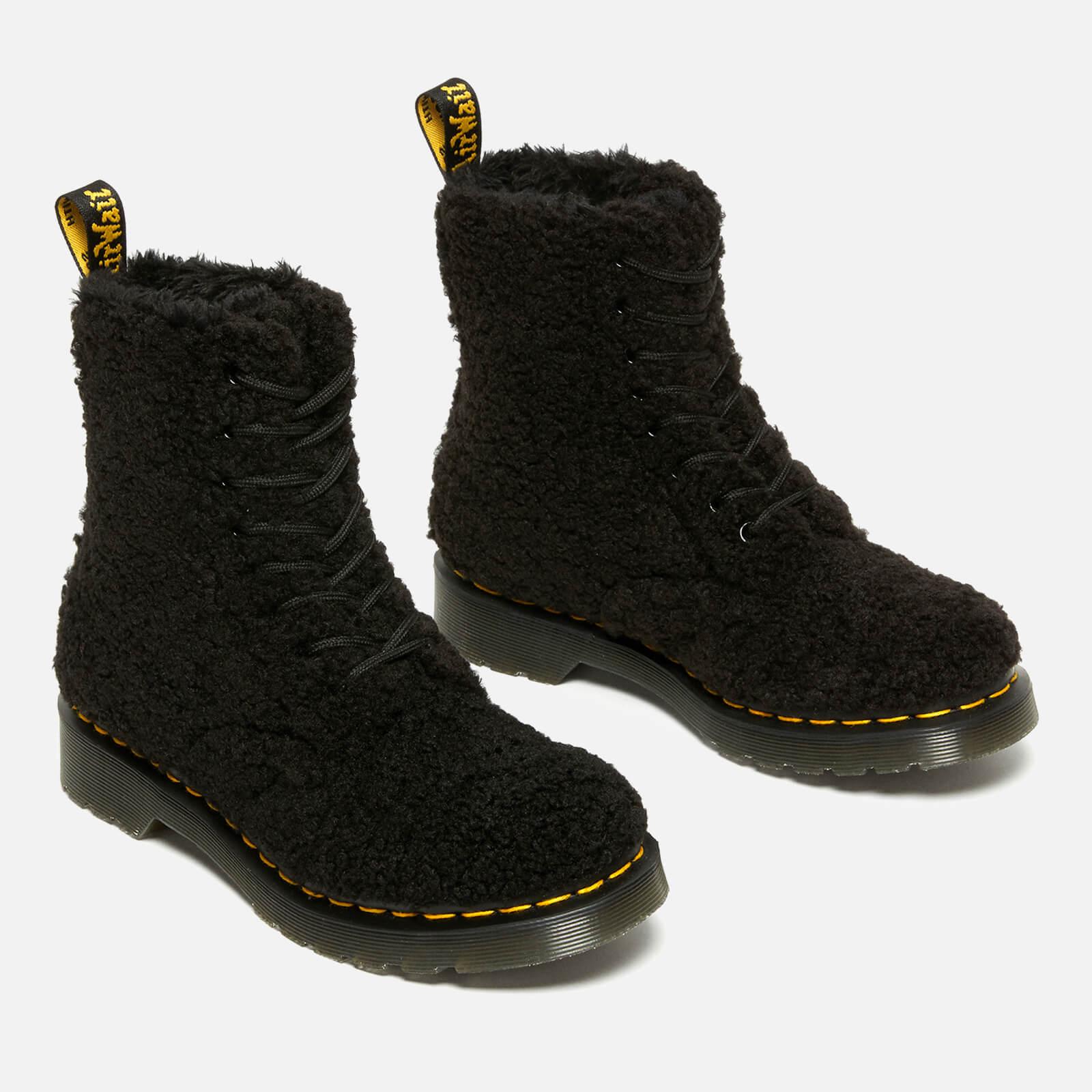 Dr. Martens 1460 Pascal Faux Shearling Ankle Boots in Black | Lyst