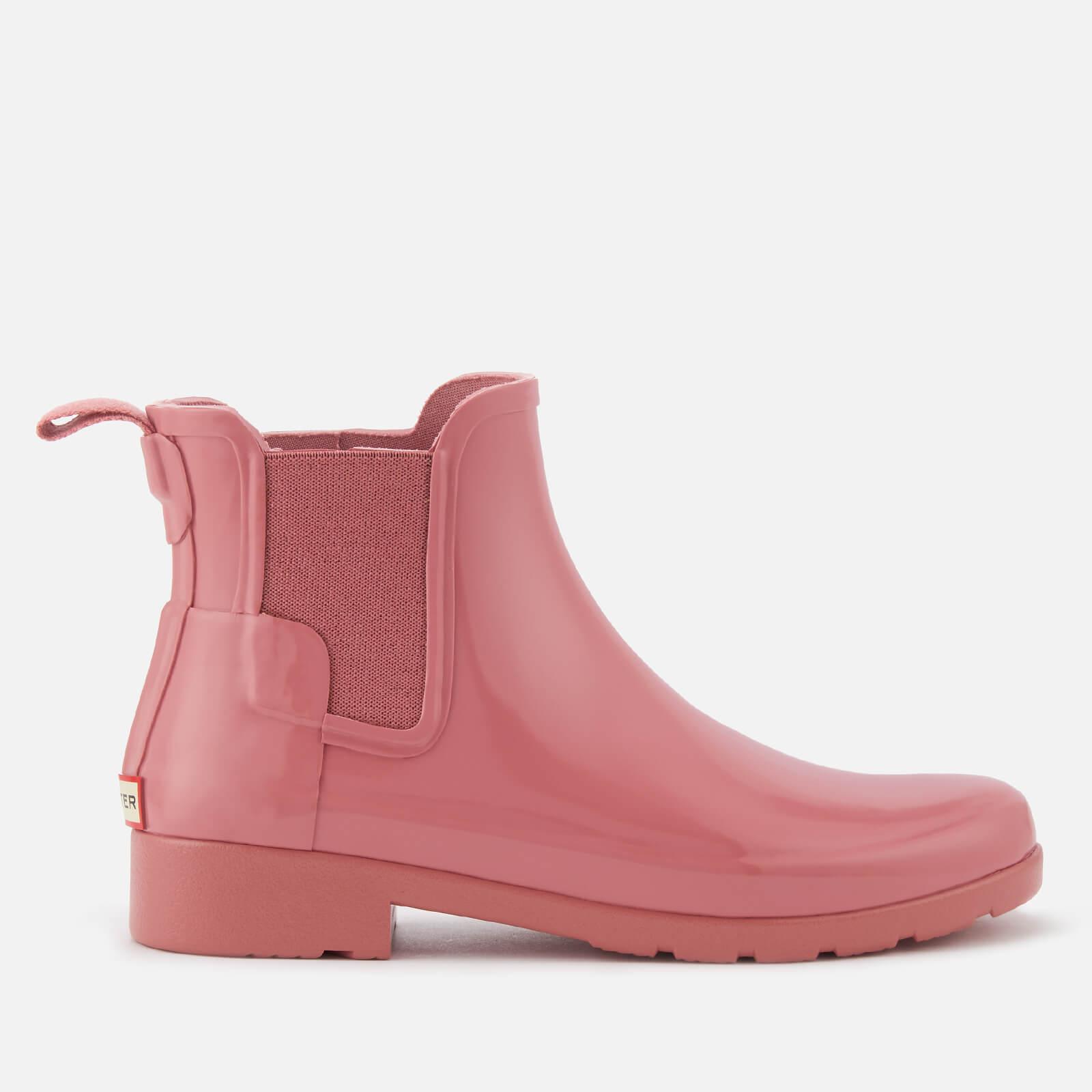 HUNTER Rubber Original Refined Gloss Chelsea Boots in Pink | Lyst