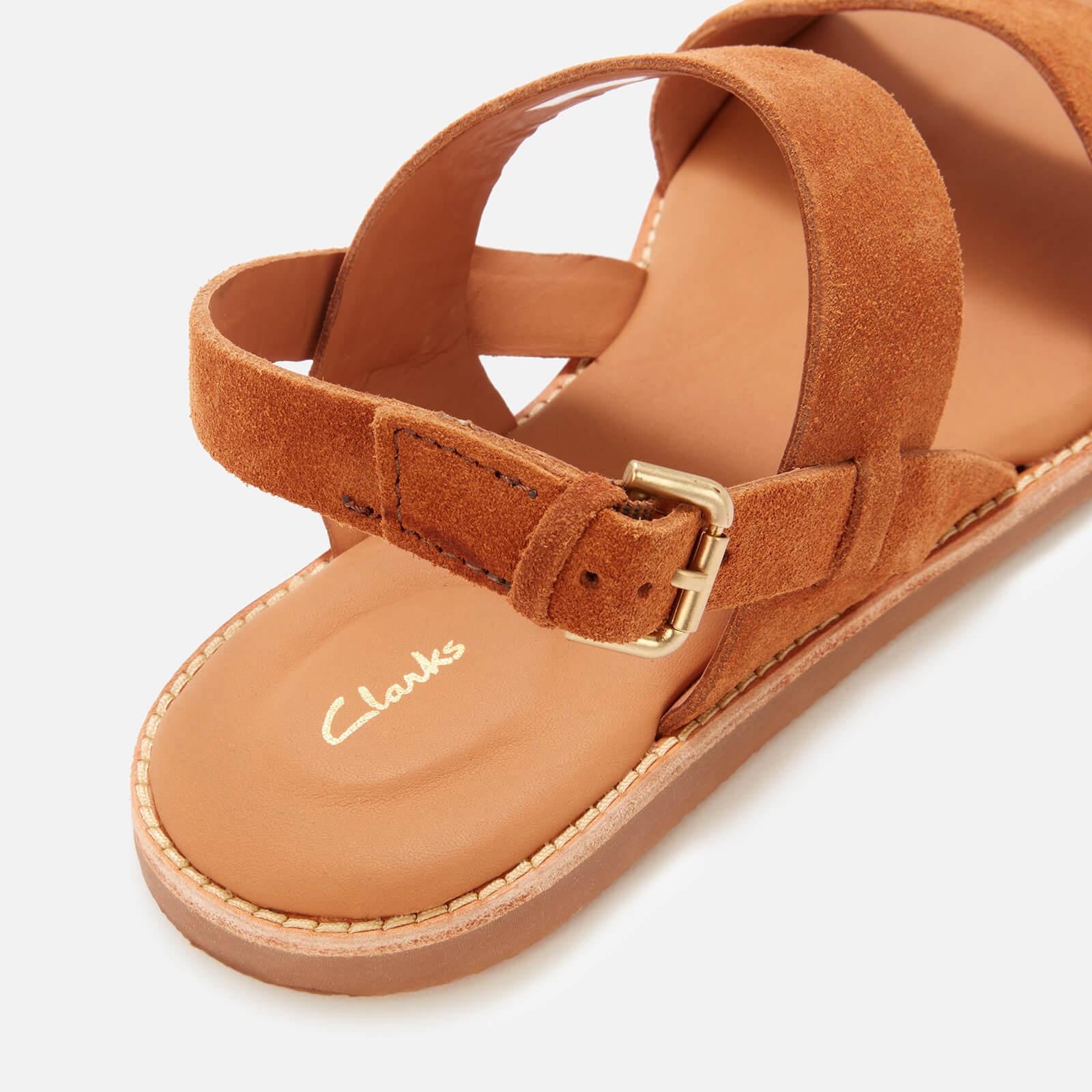 Clarks Karsea Strap Leather Flat Sandals in Tan (Brown) - Lyst