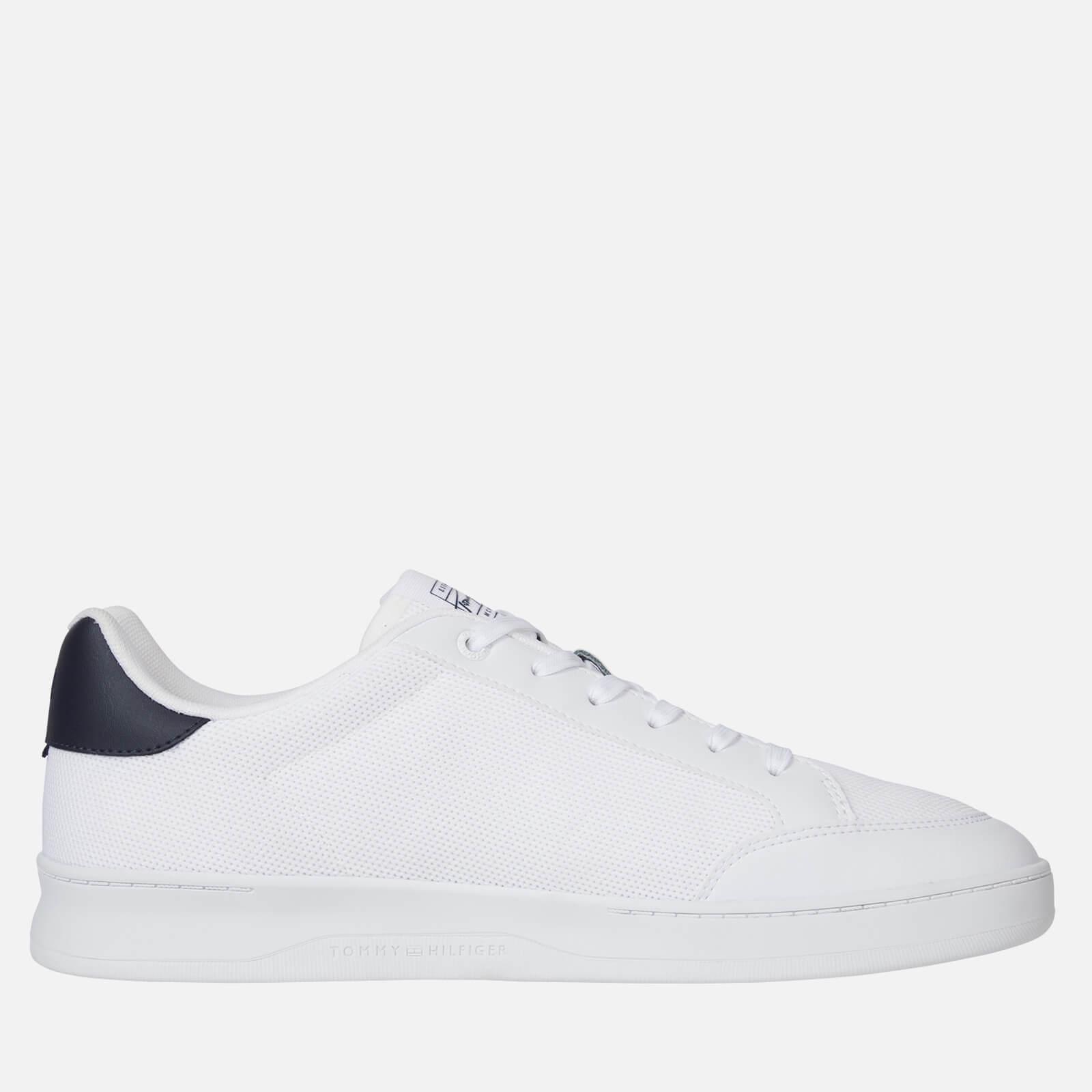 Tommy Hilfiger Faux Leather And Mesh Trainers in White for Men | Lyst