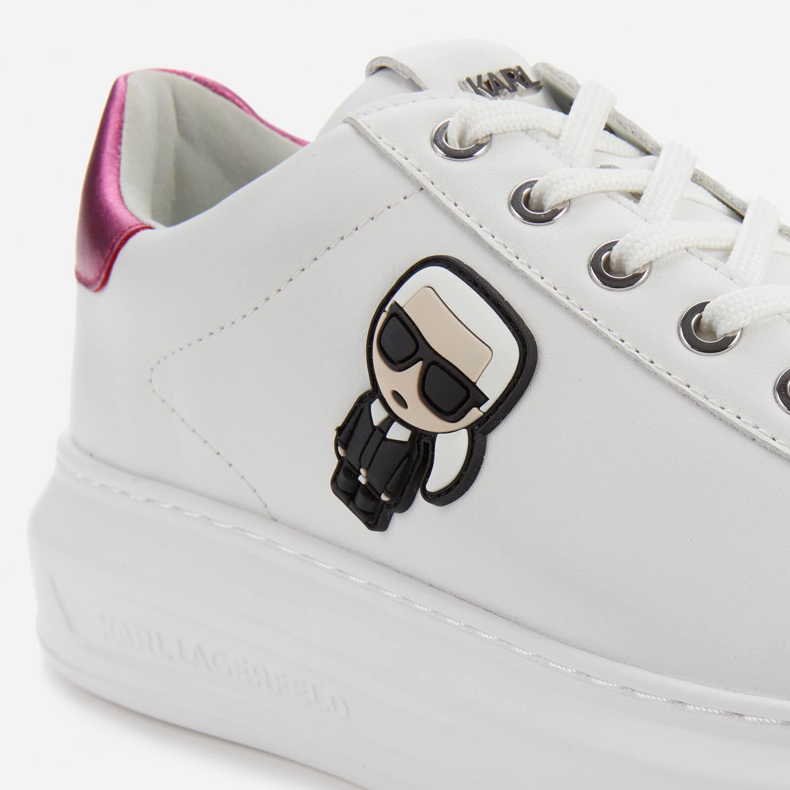 karl lagerfeld exclusive leather flatform trainers in white croc