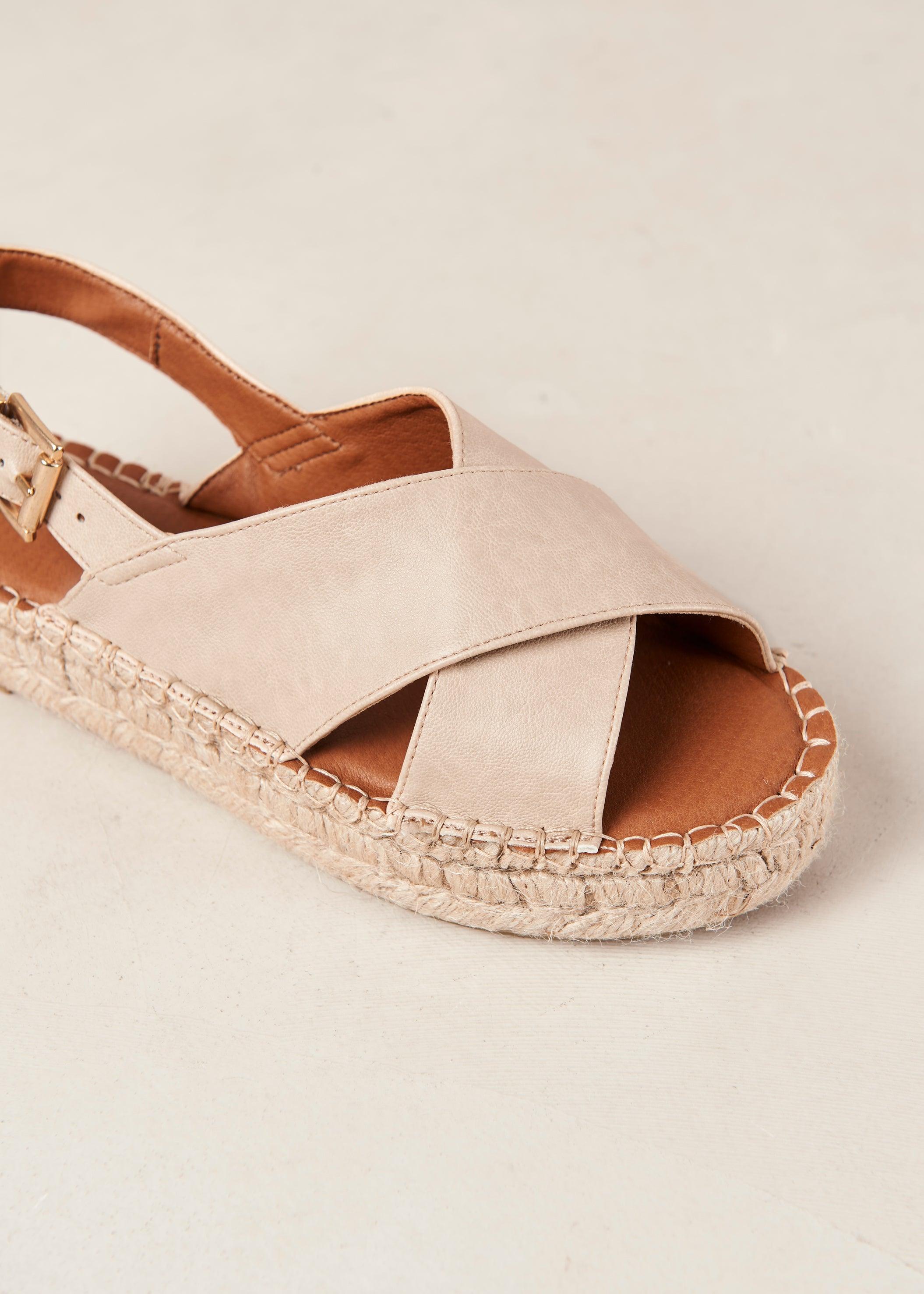 Alohas Crossed Corn Cream Vegan Leather Espadrilles in Natural | Lyst