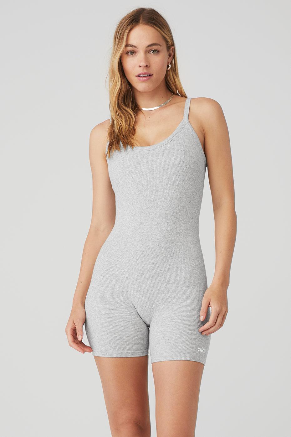 Alo Yoga Alo Yoga Seamless Ribbed Mellow Onesie in White Lyst