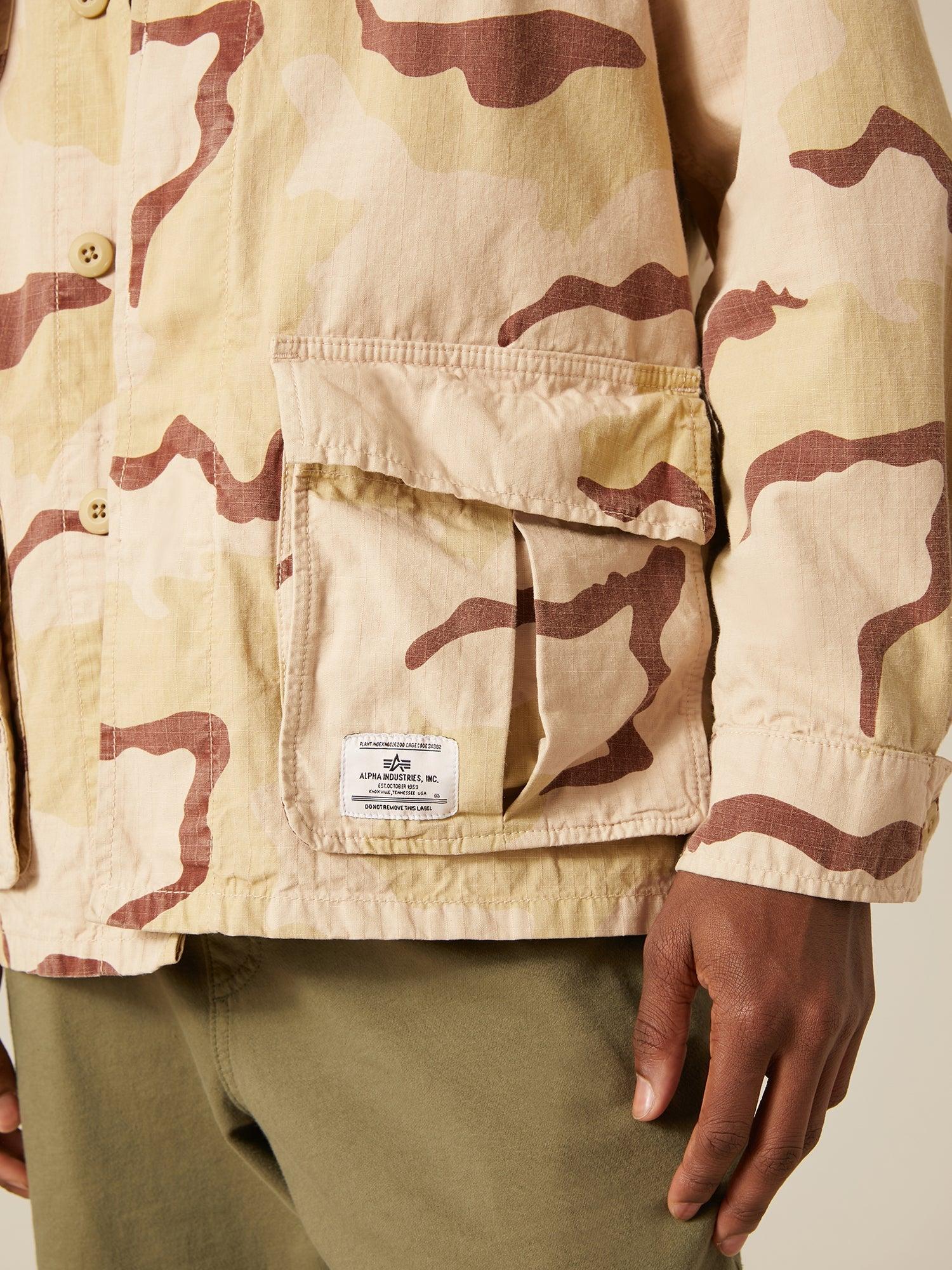 Alpha Industries Men's Natural Jungle Fatigue Shirt Jacket (seasonal)