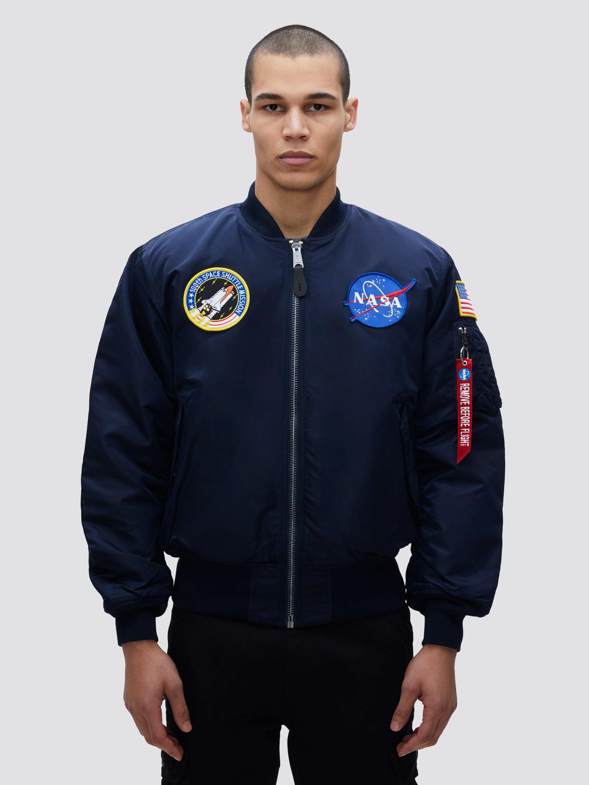 Alpha Industries Synthetic Nasa Ma1 Bomber Jacket in Blue for Men Lyst