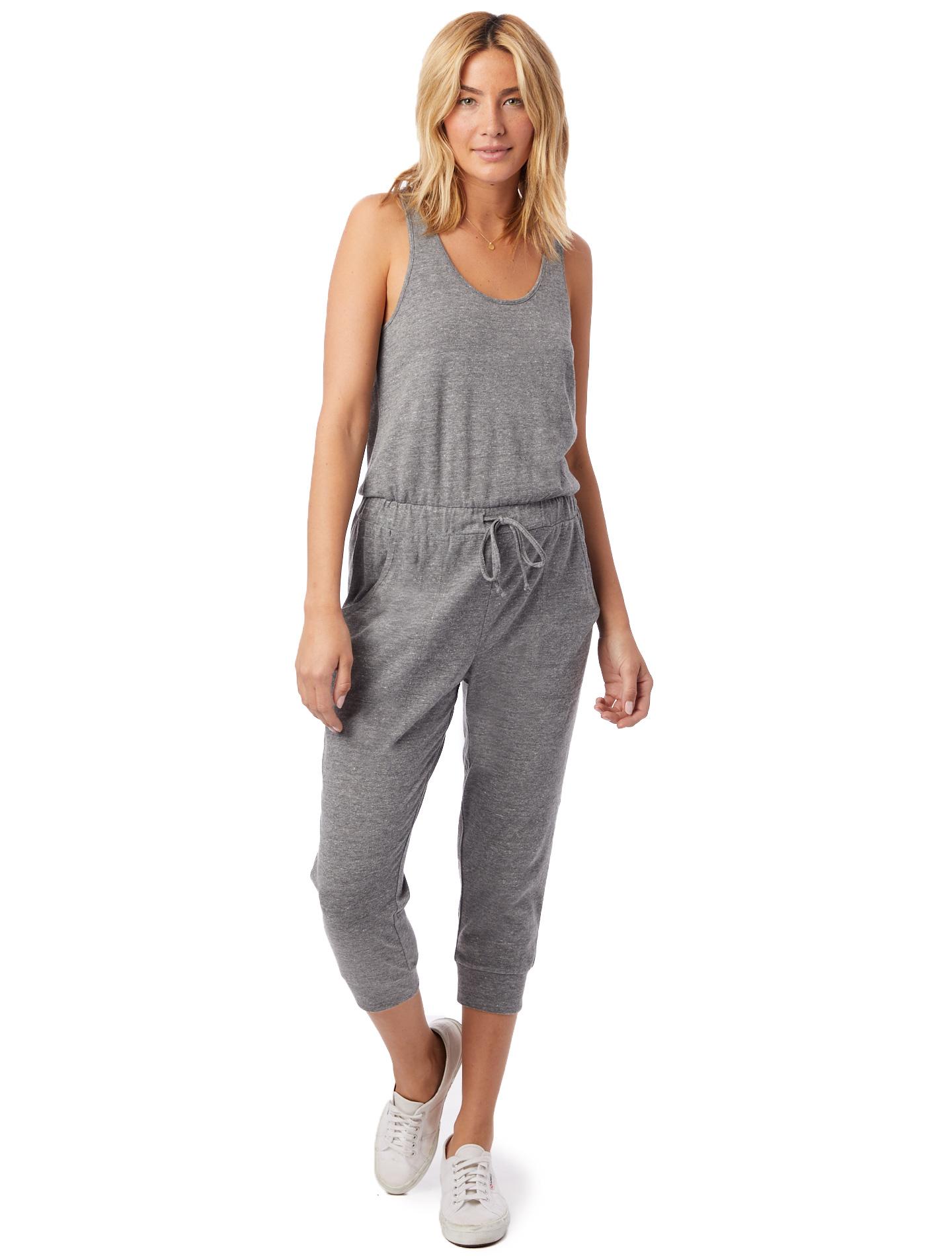Alternative Apparel Cotton Cropped Ecojersey Lounge Jumpsuit in Gray Save 65 Lyst