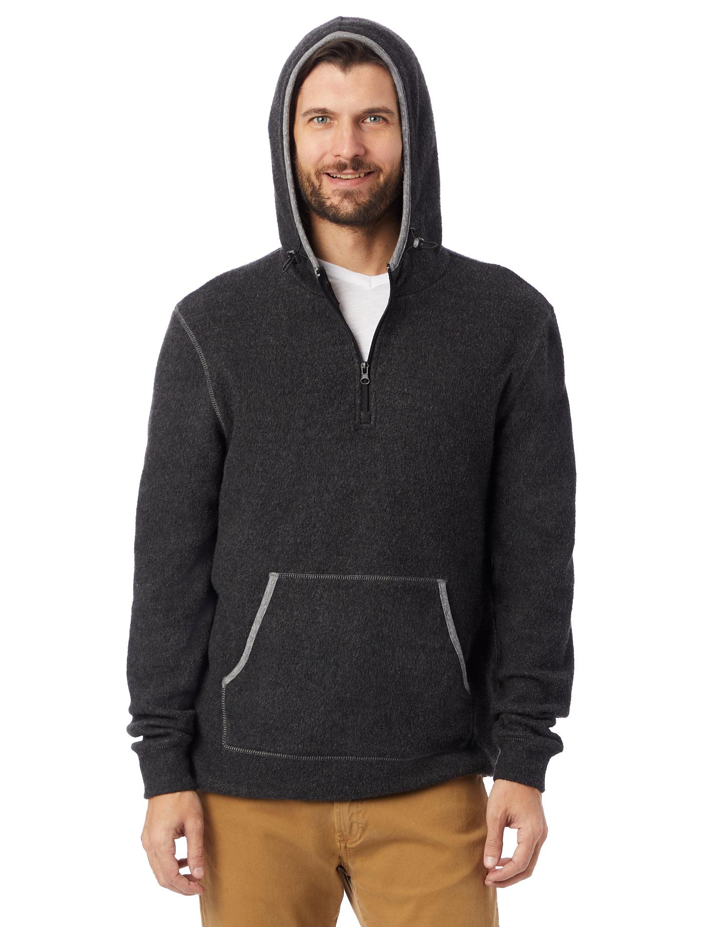 Alternative Apparel Fleece Ecoteddy Outdoor Quarterzip Hoodie in