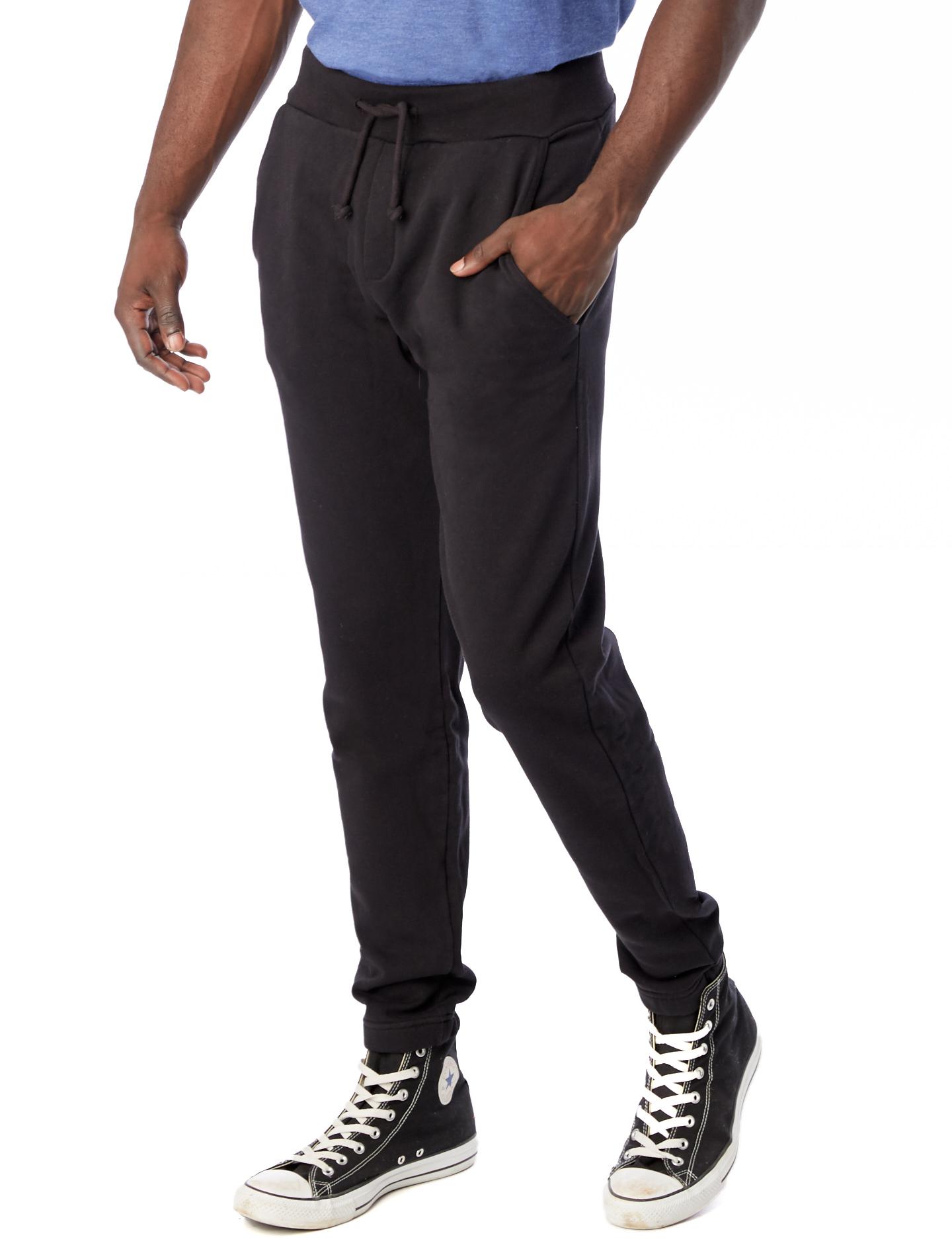 138+ Mens Heather Cuffed Sweatpants Back Right Half-Side View for Branding