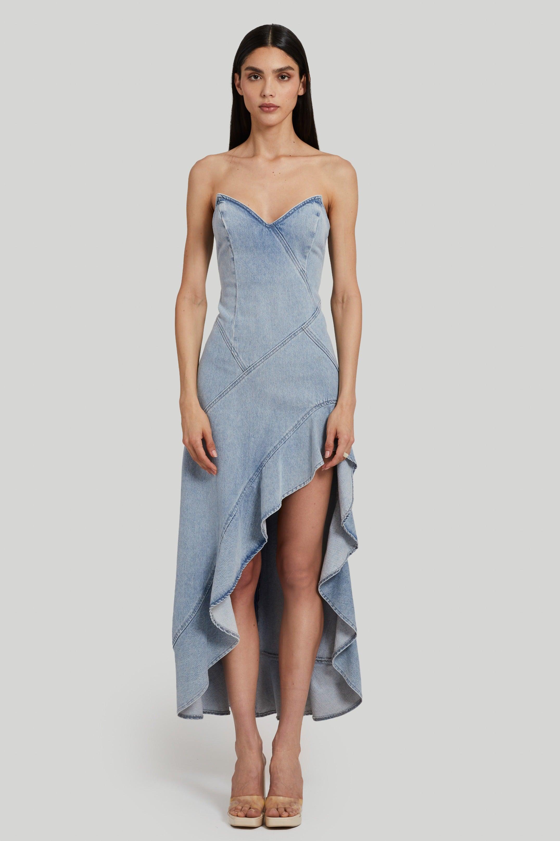 Amanda Uprichard Symone Denim Dress in Blue | Lyst