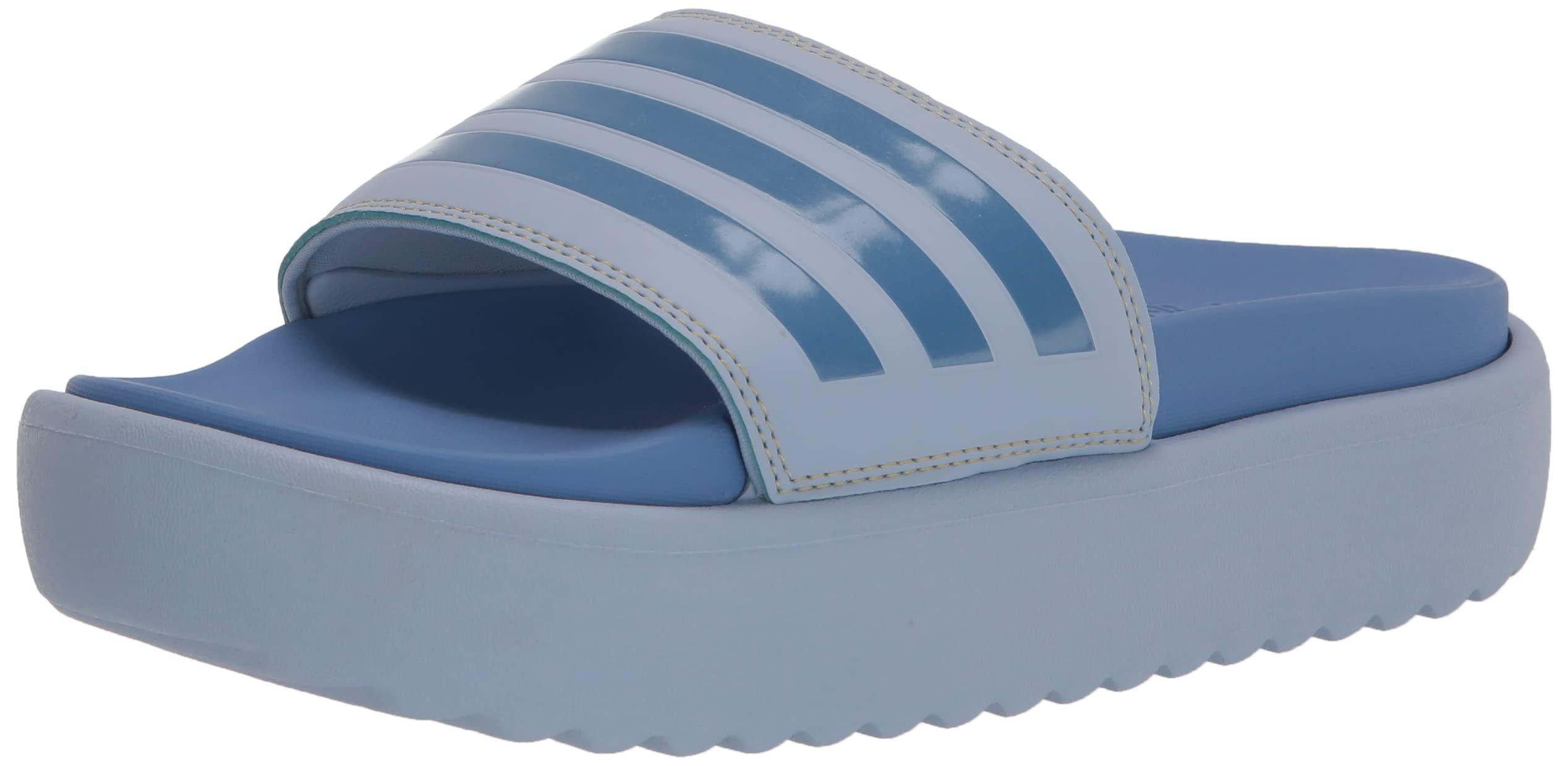 adidas Adilette Platform Slide Sandal in Blue Lyst