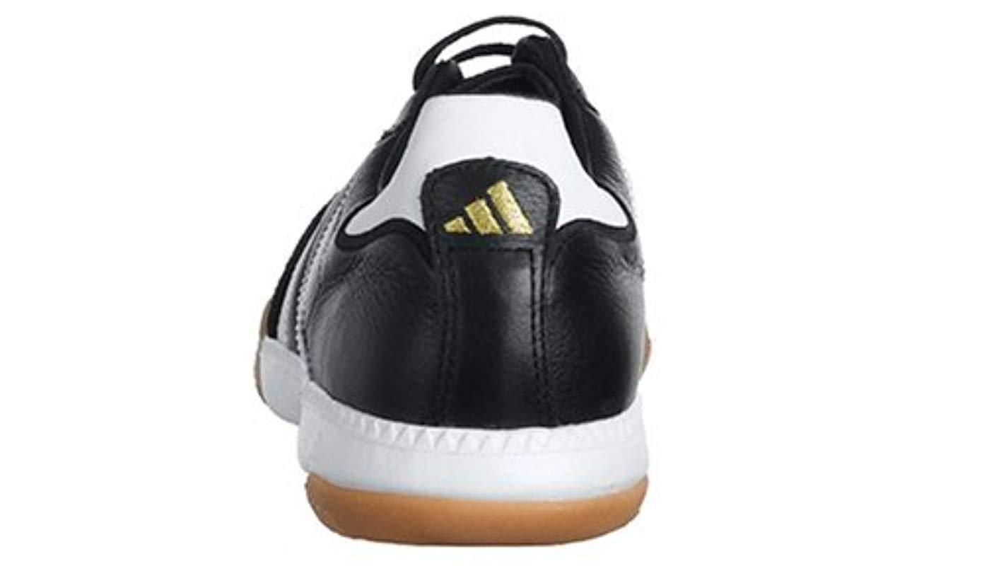 adidas Leather Performance Samba Millennium Indoor Soccer Cleat,black/white/gold,4  M Us for Men | Lyst
